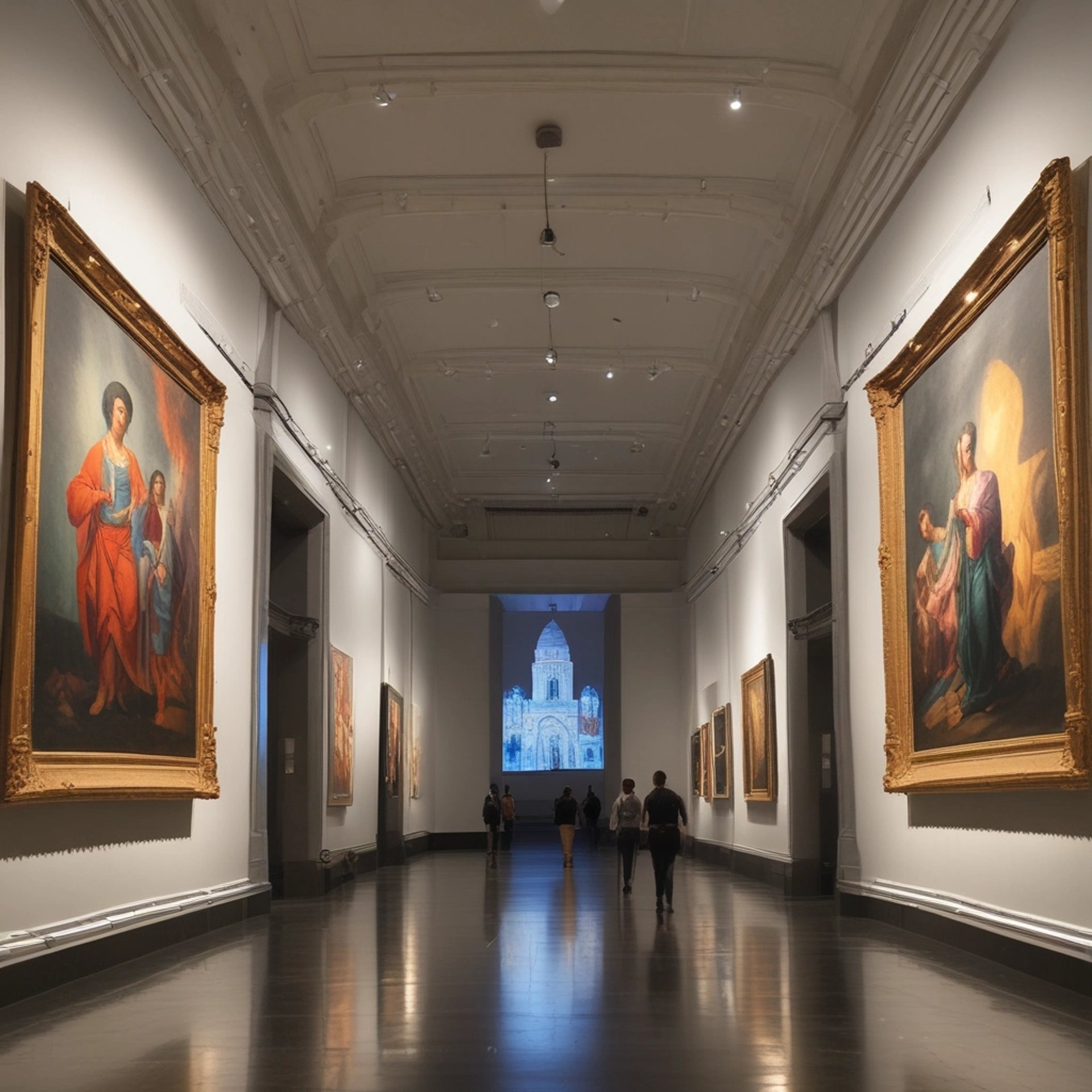 an abstract photo of a curved building with a blue sky in the background