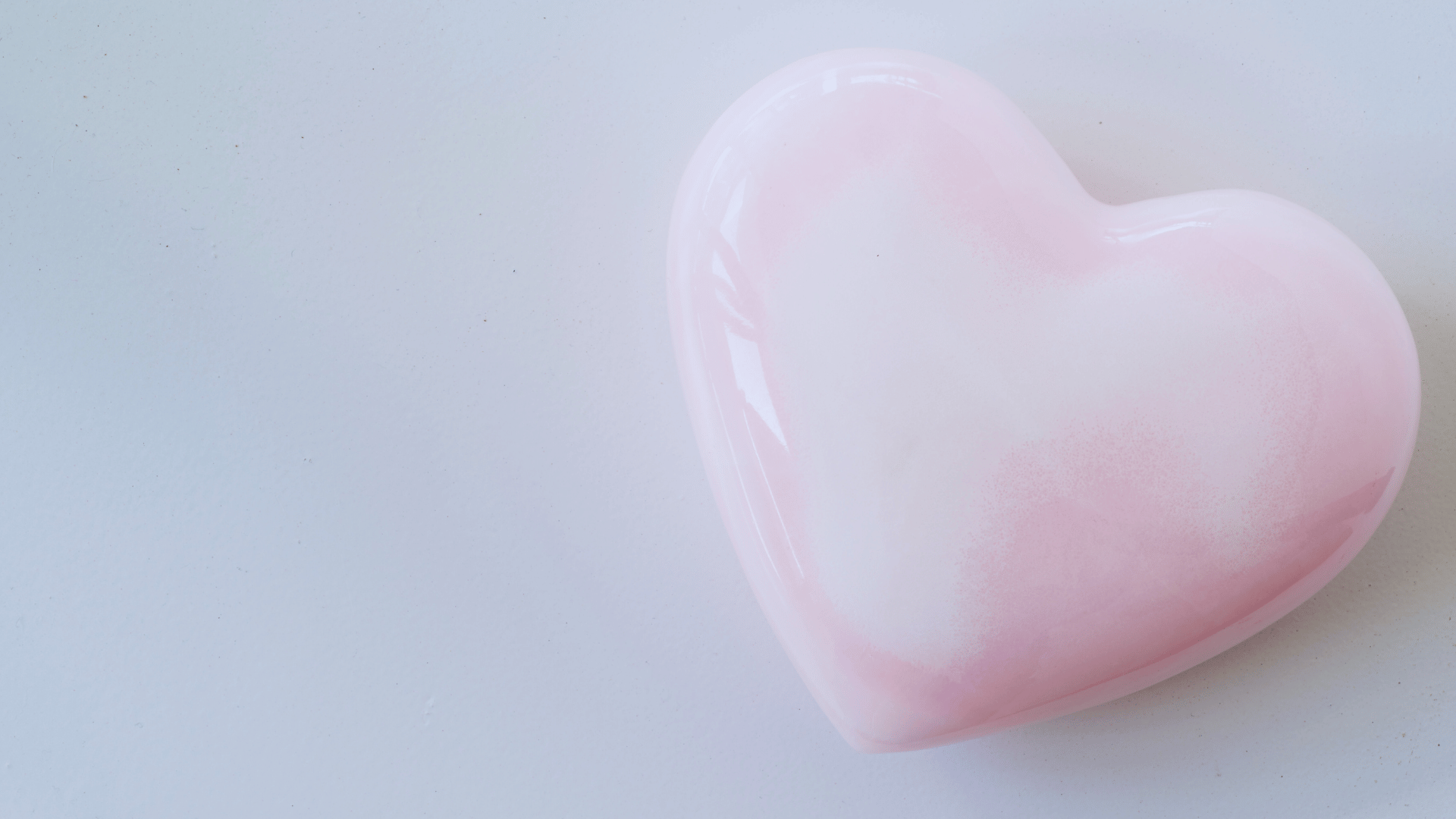 pink crystal in the shape of a heart