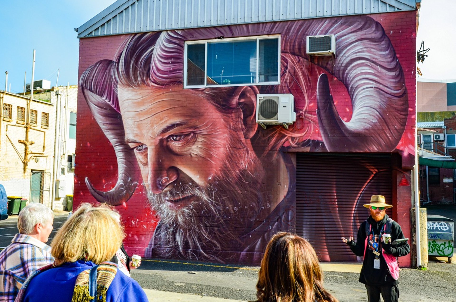 Mural by Smug in Frankston during a street art tour