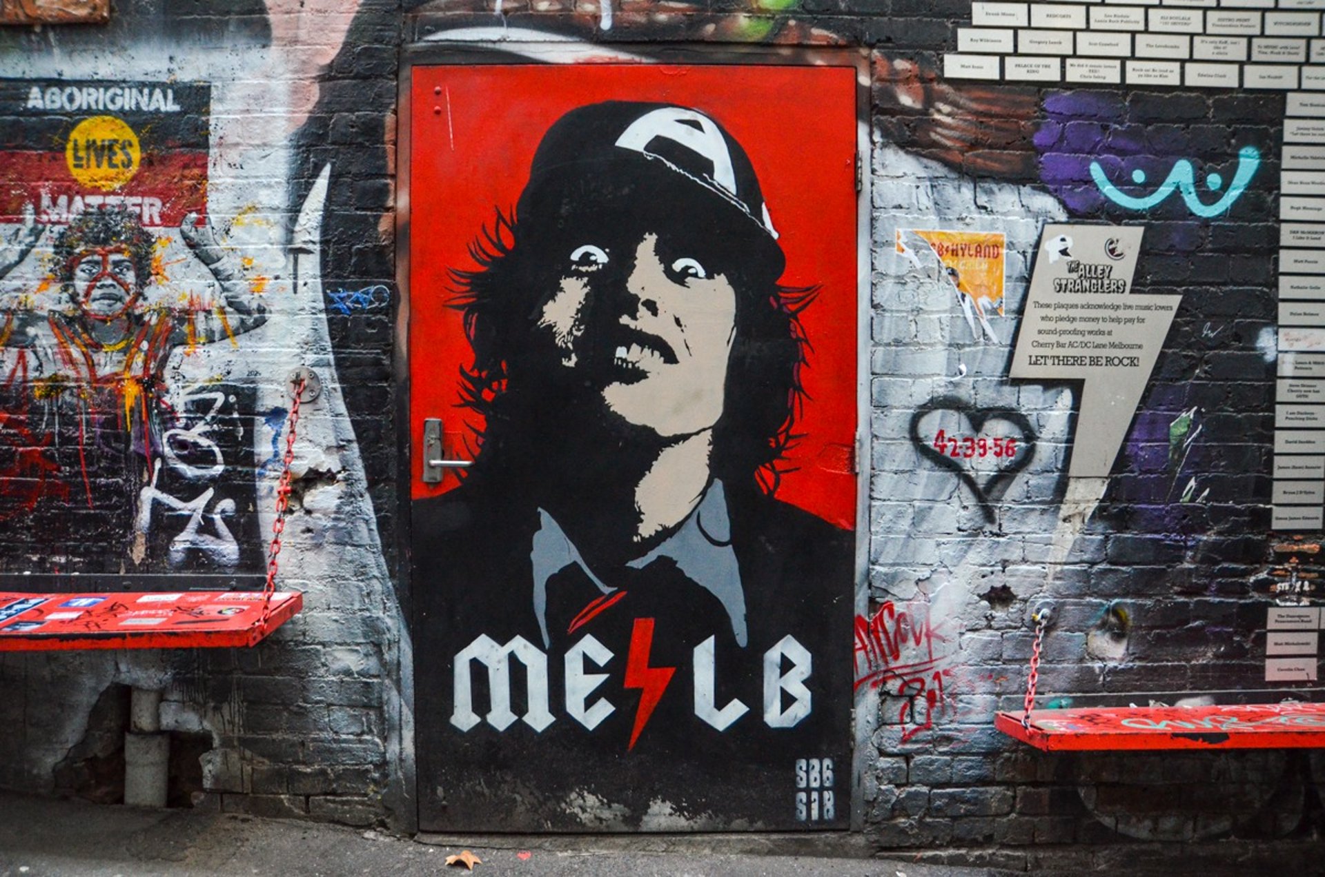 Street art by Sean Burton in AC/DC Lane, Melbourne