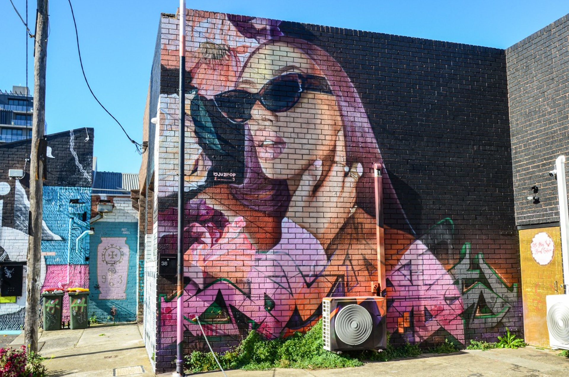 Mural by Juzpop and Dvate in Brunswick, Melbourne