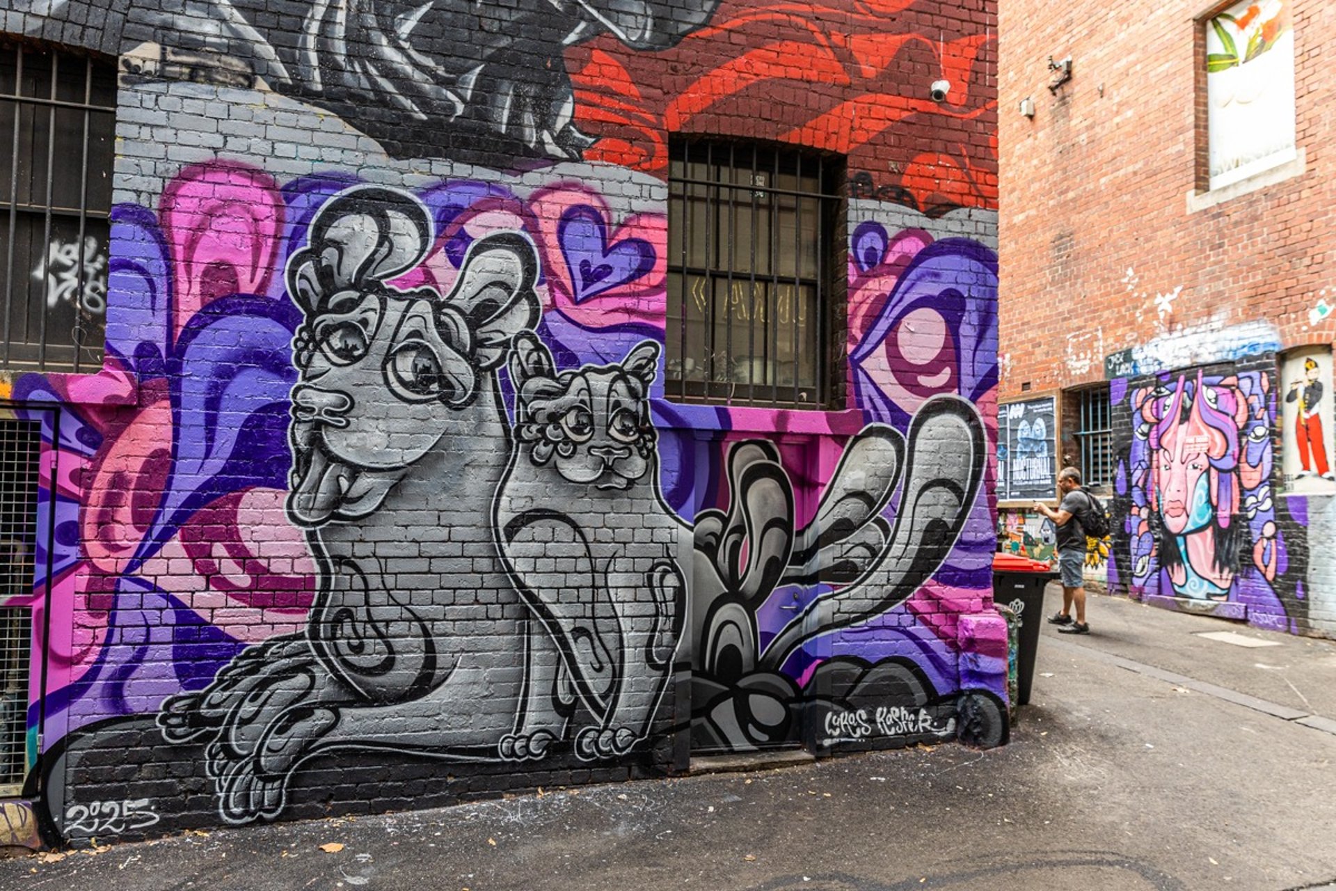 Street art by Lukas Kasper in AC/DC Lane, Melbourne