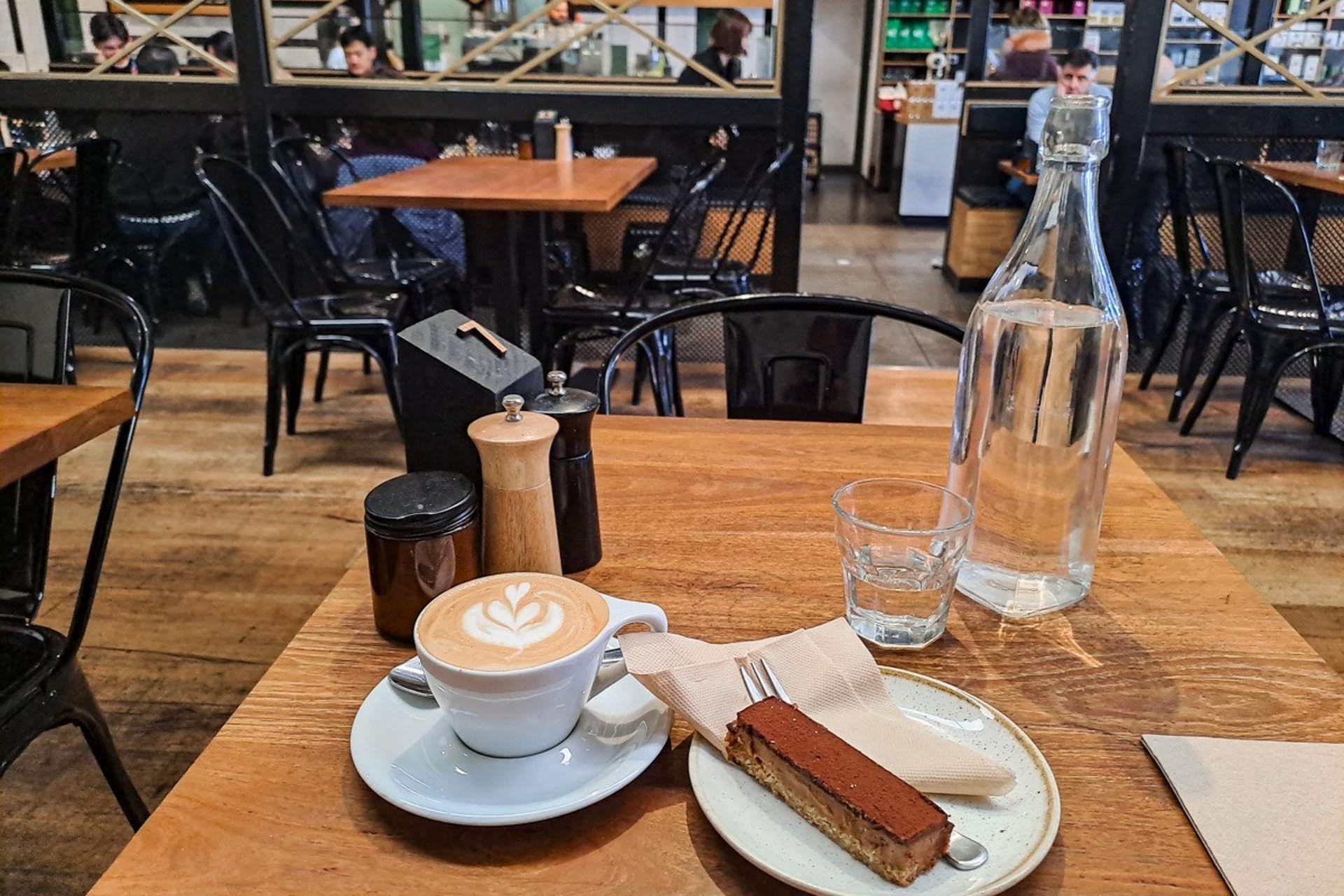 A flat white at Axil Coffee Roasters in Hawthorn, Melbourne