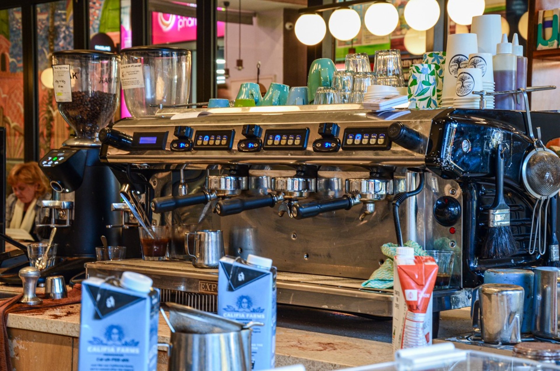 The coffee machine of Ground Yourself Cafe in St Kilda, Melbourne