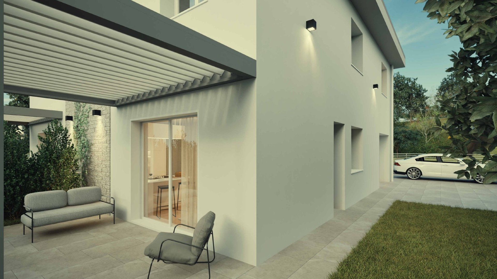 Render del giardino nuova costruzione di Castellarano