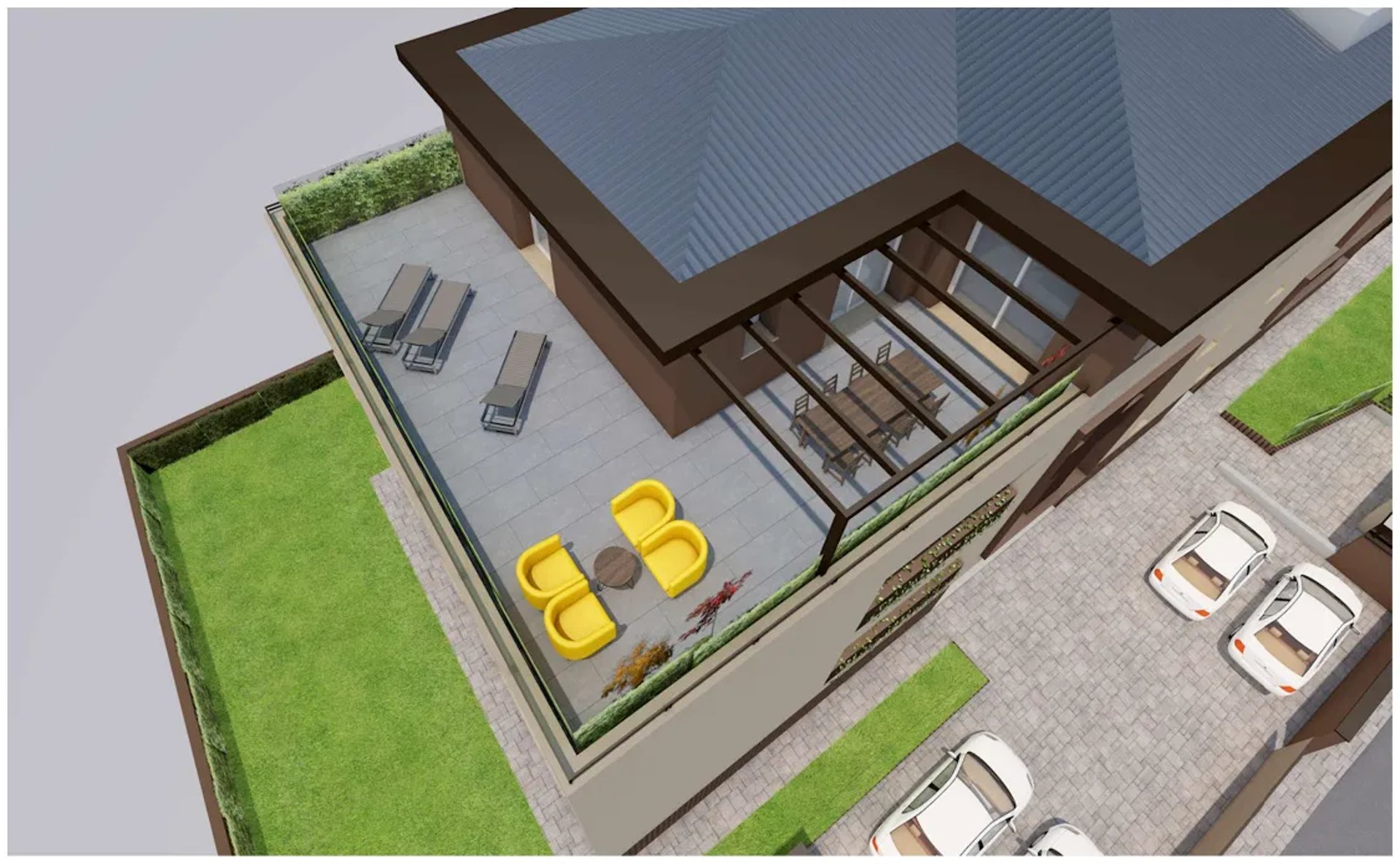 Rendering terrazzo nuova costruzione