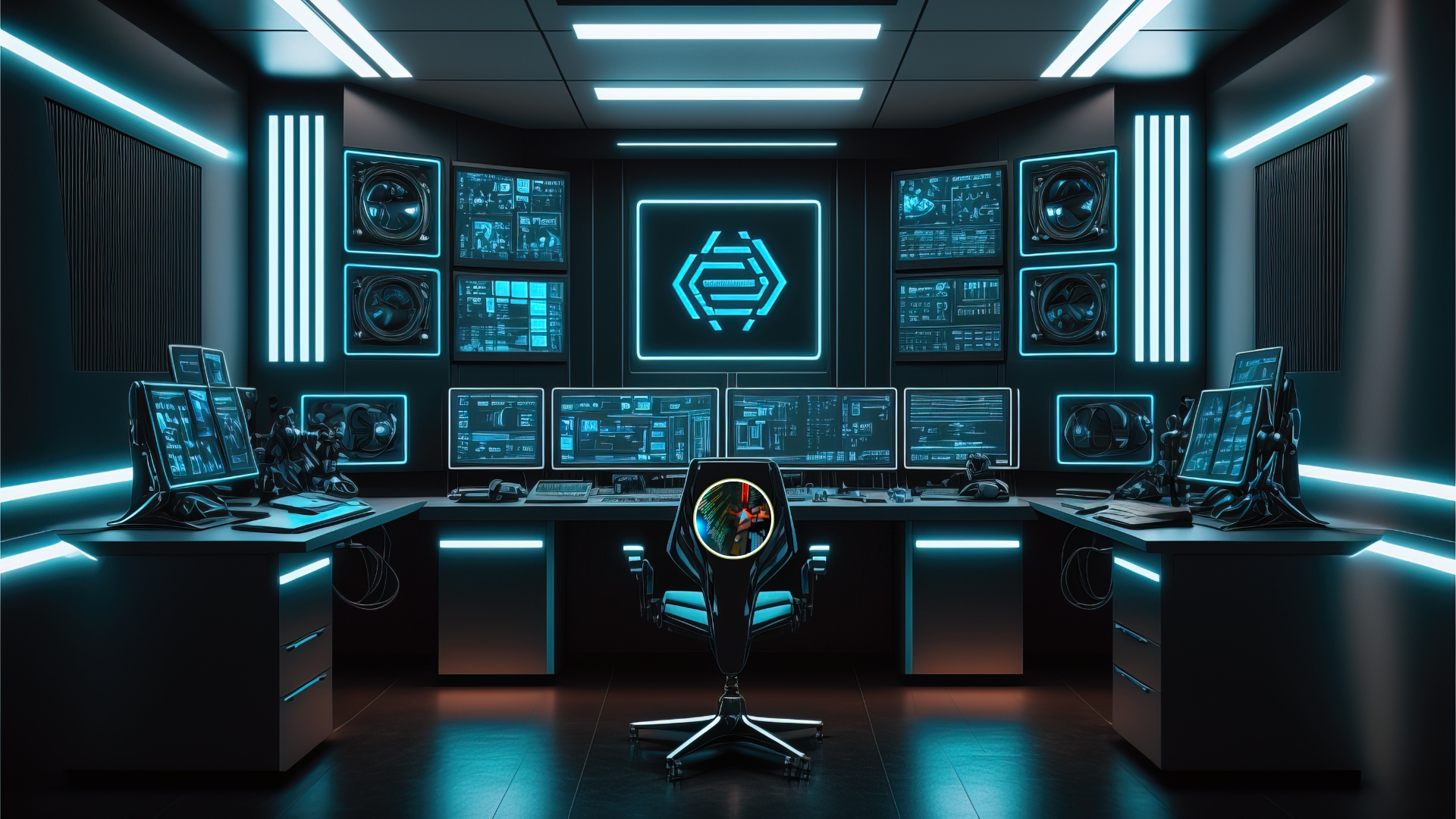 man in front of computer monitors