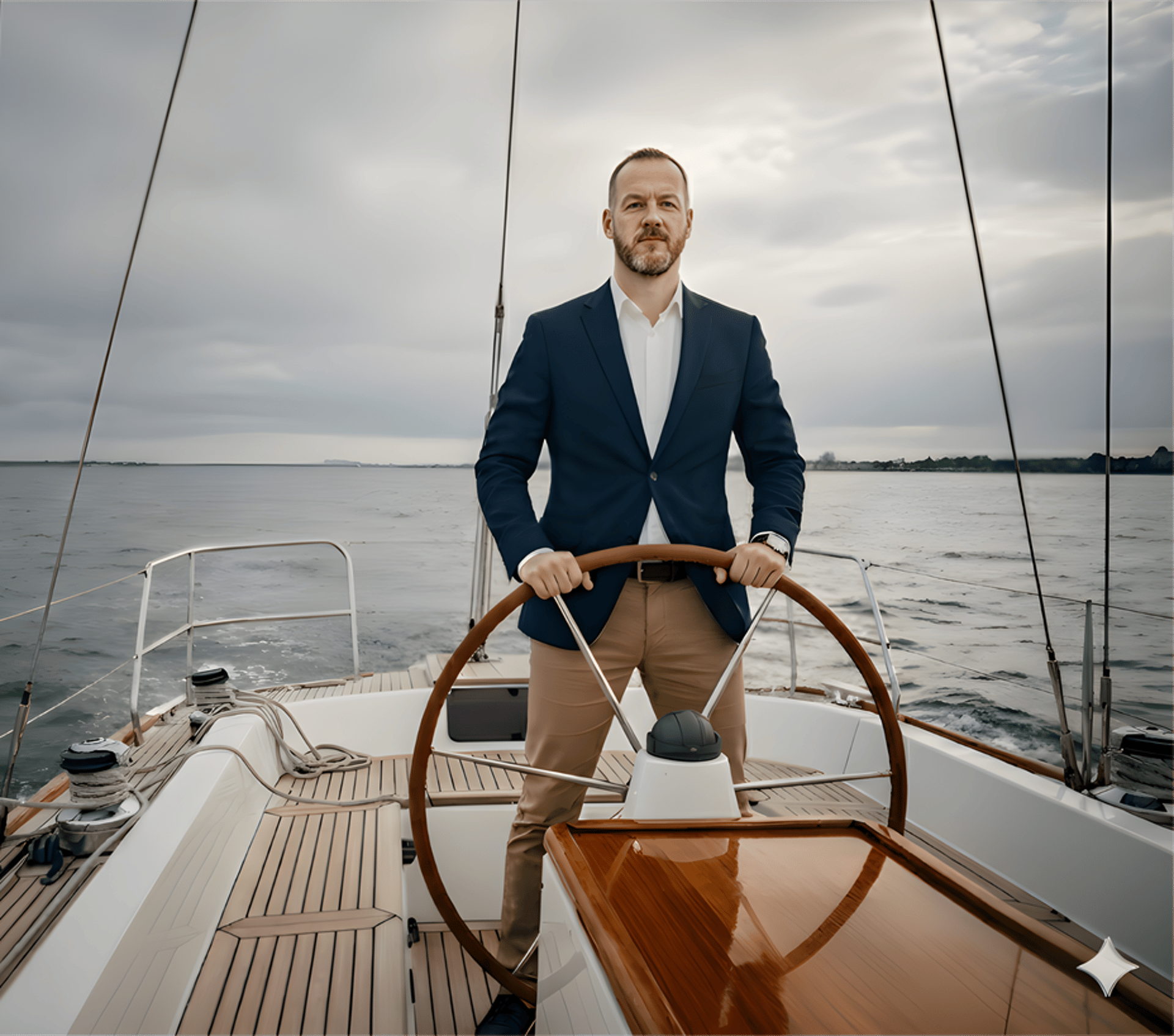 A close up of a steering wheel on a boat