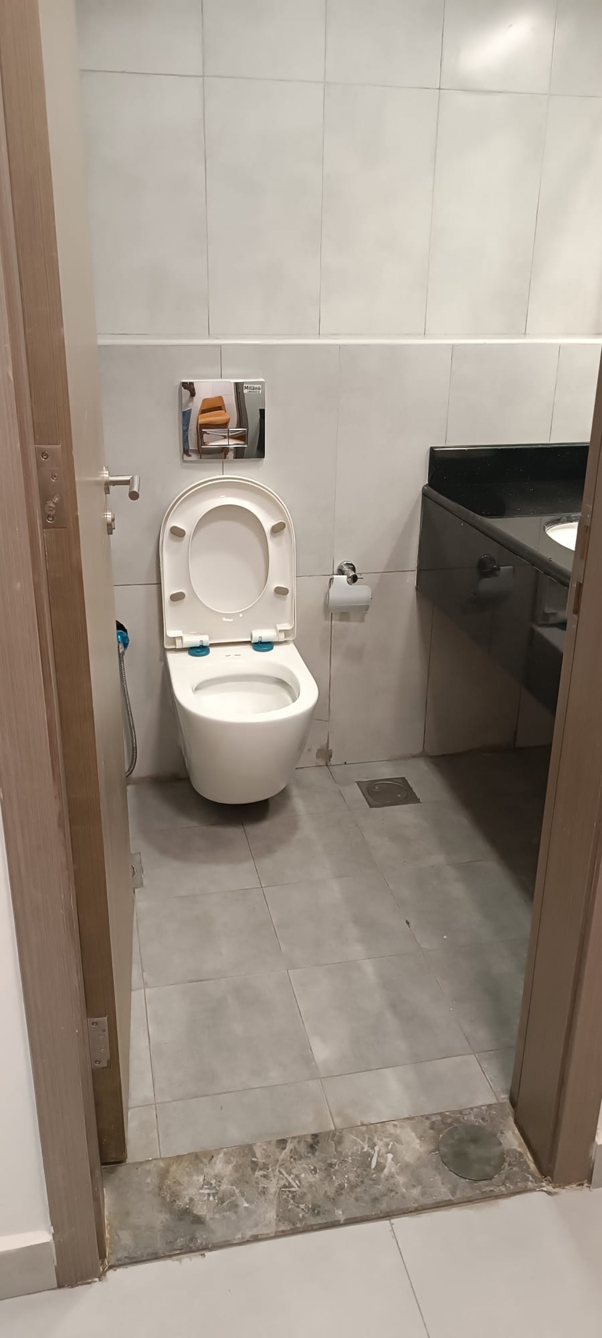 toilet with clean white water system closet