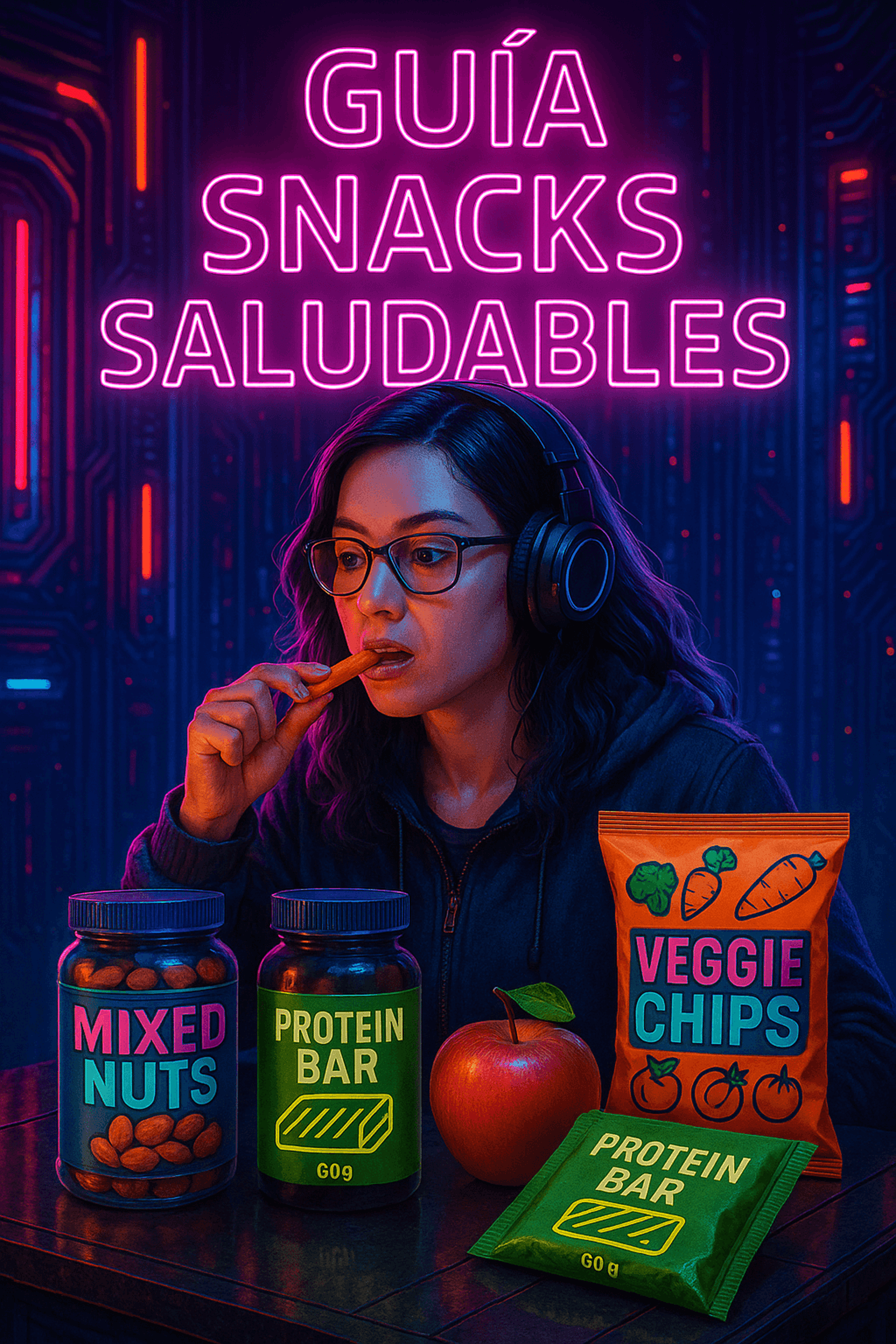 Chica jugando comiendo Snacks saludables