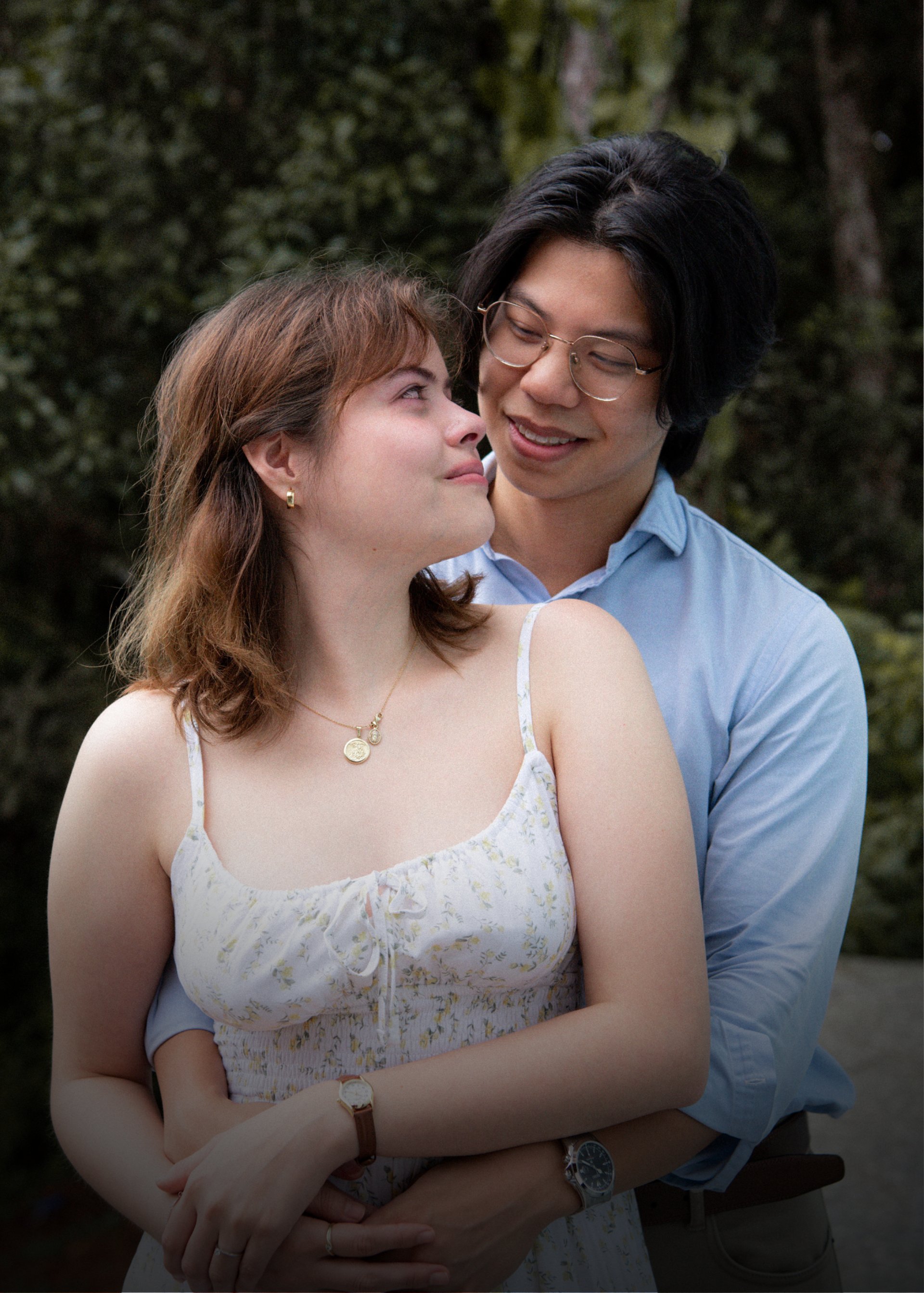 an abstract photo of a curved building with a blue sky in the background