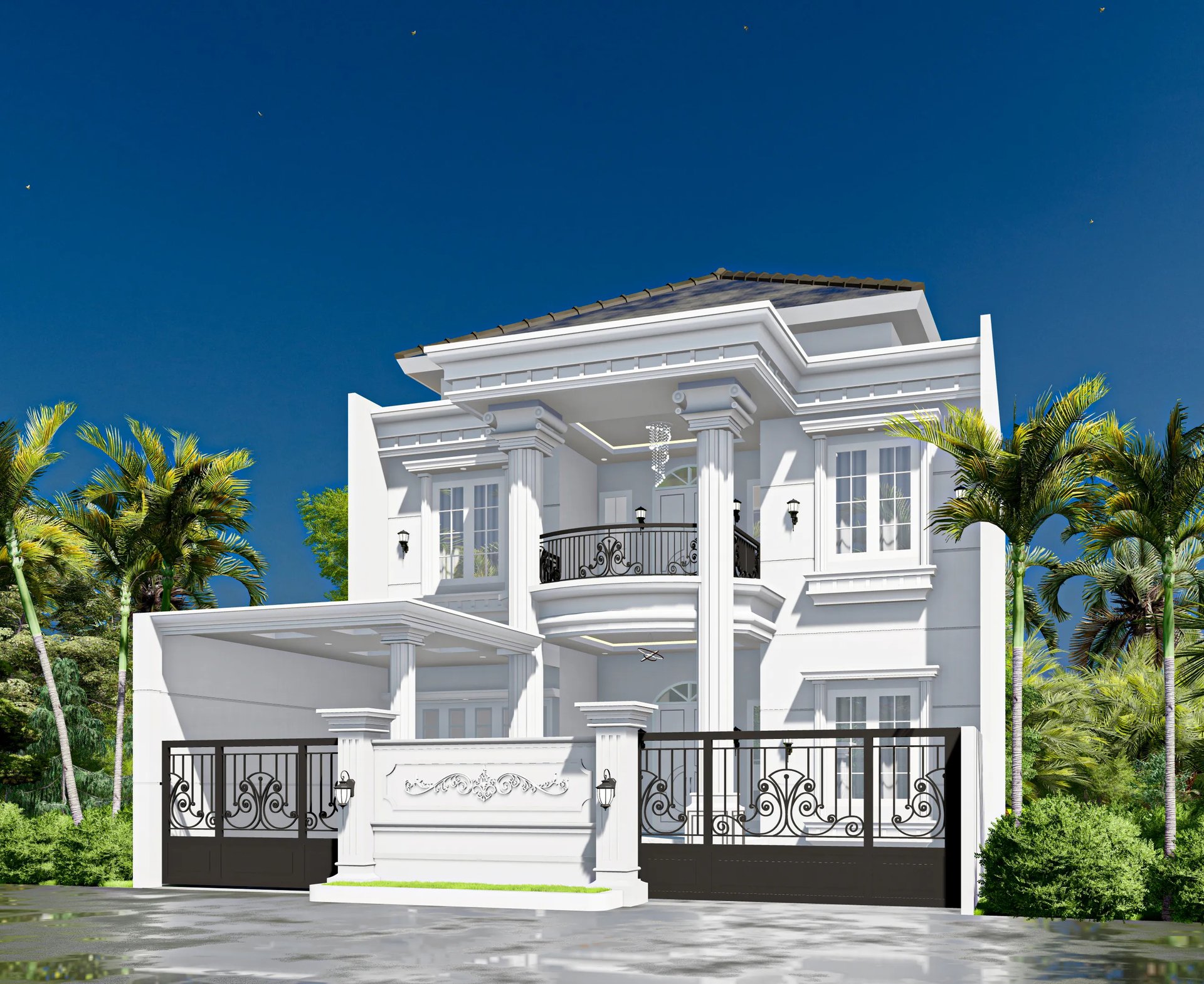 an abstract photo of a curved building with a blue sky in the background