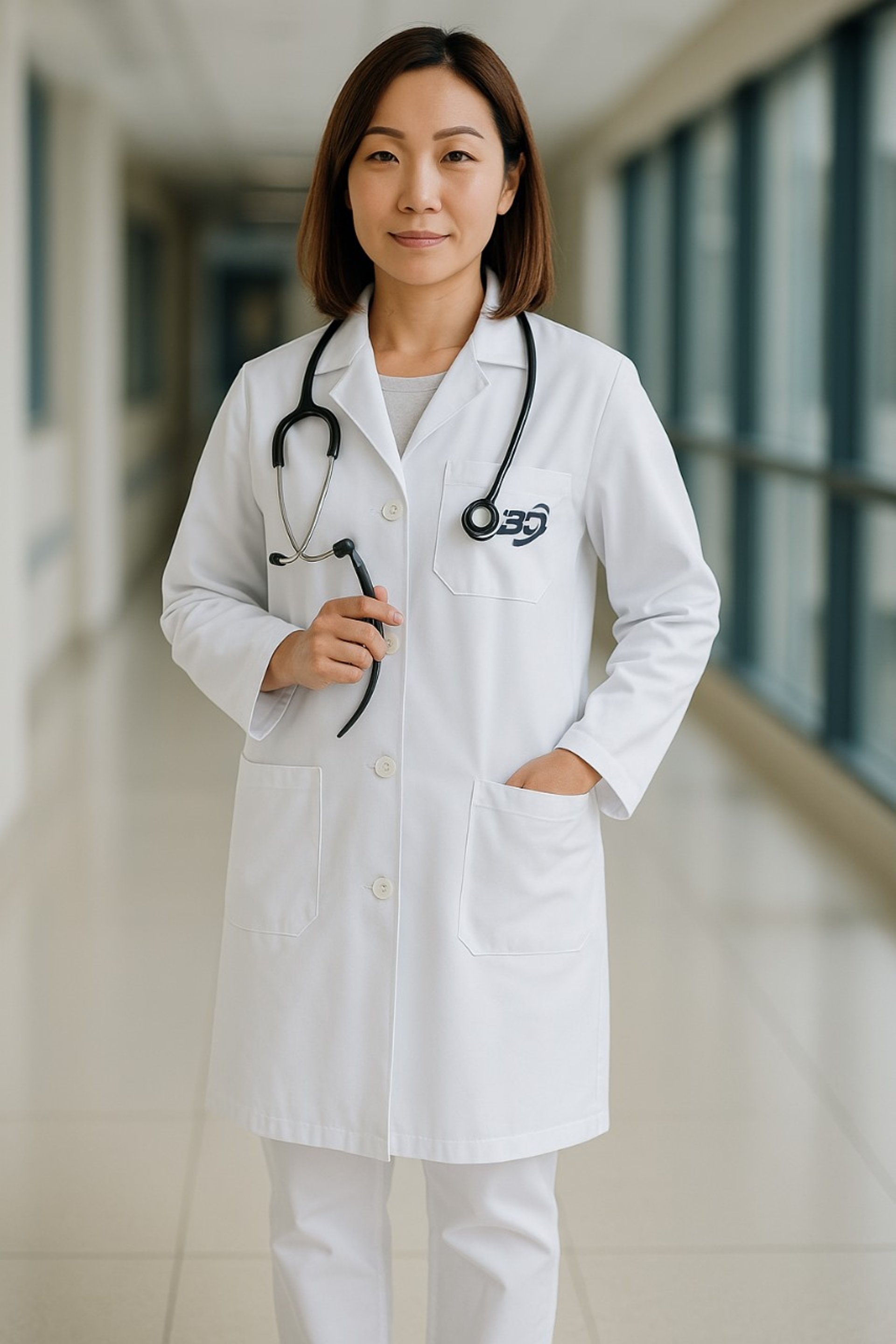 woman in white blazer and white pants standing beside white table