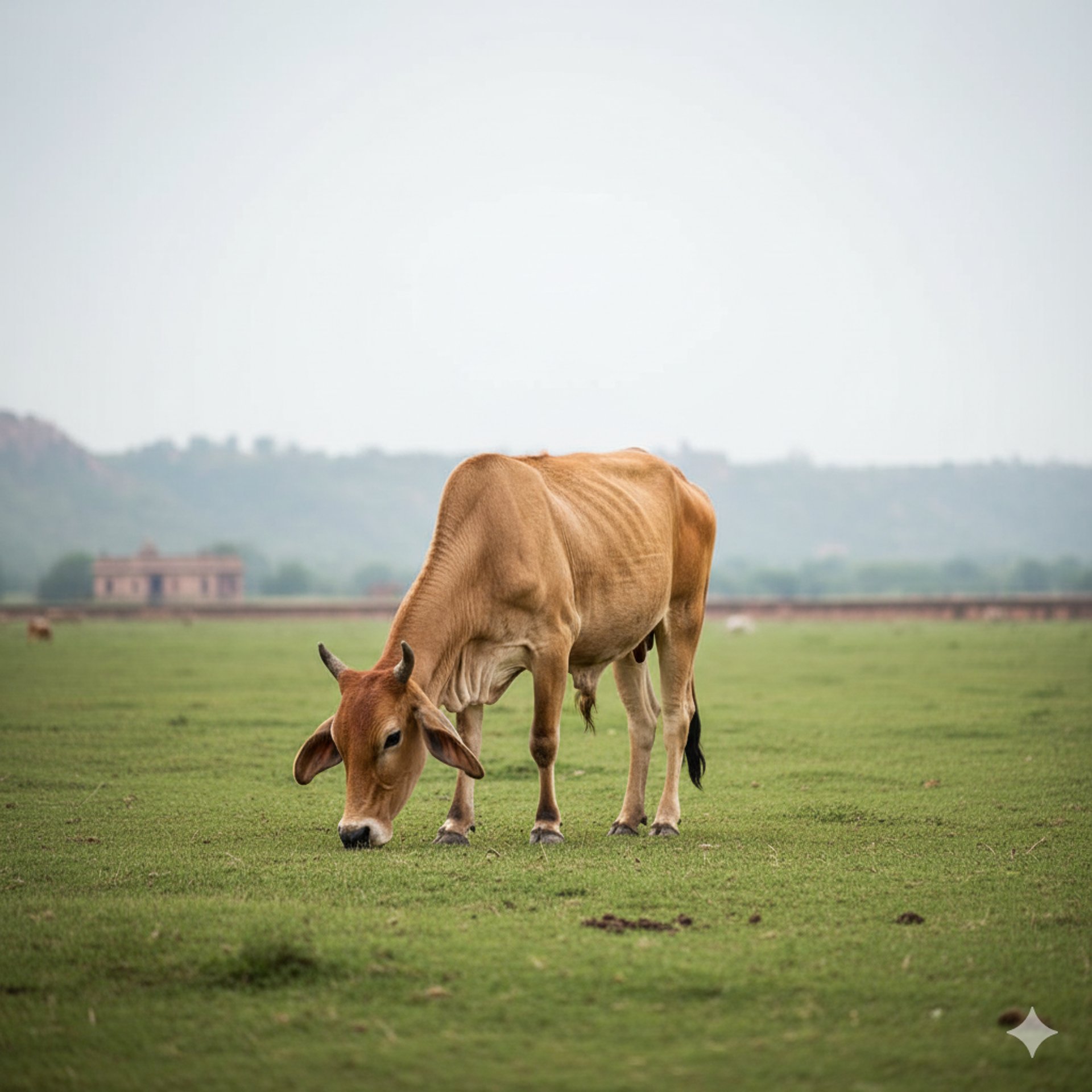 a brown cow with a yellow tag
