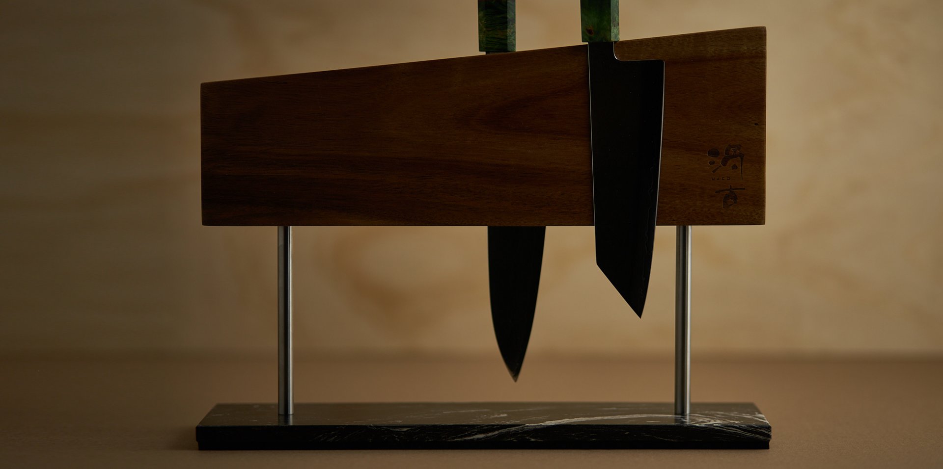 an abstract photo of a curved building with a blue sky in the background