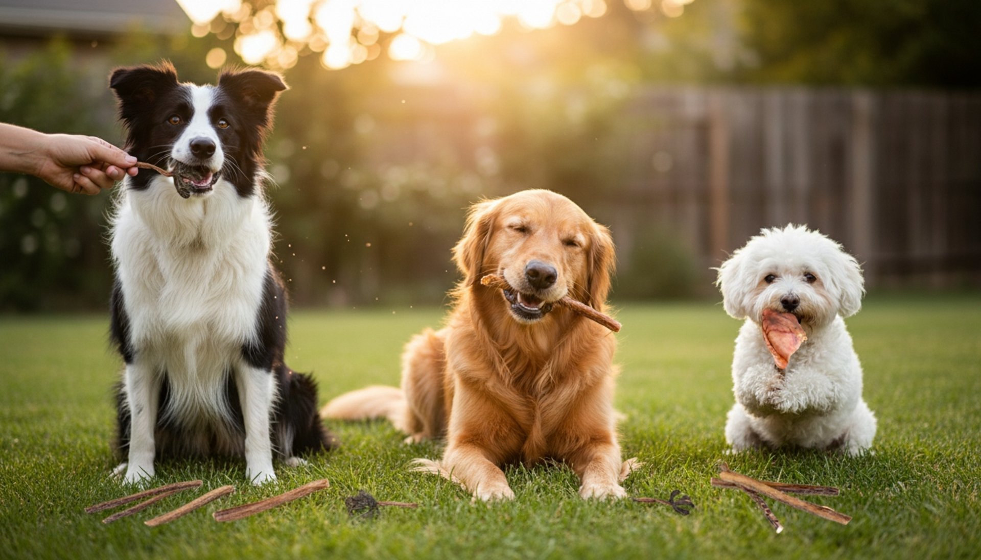 long-coated tan dog with black background
