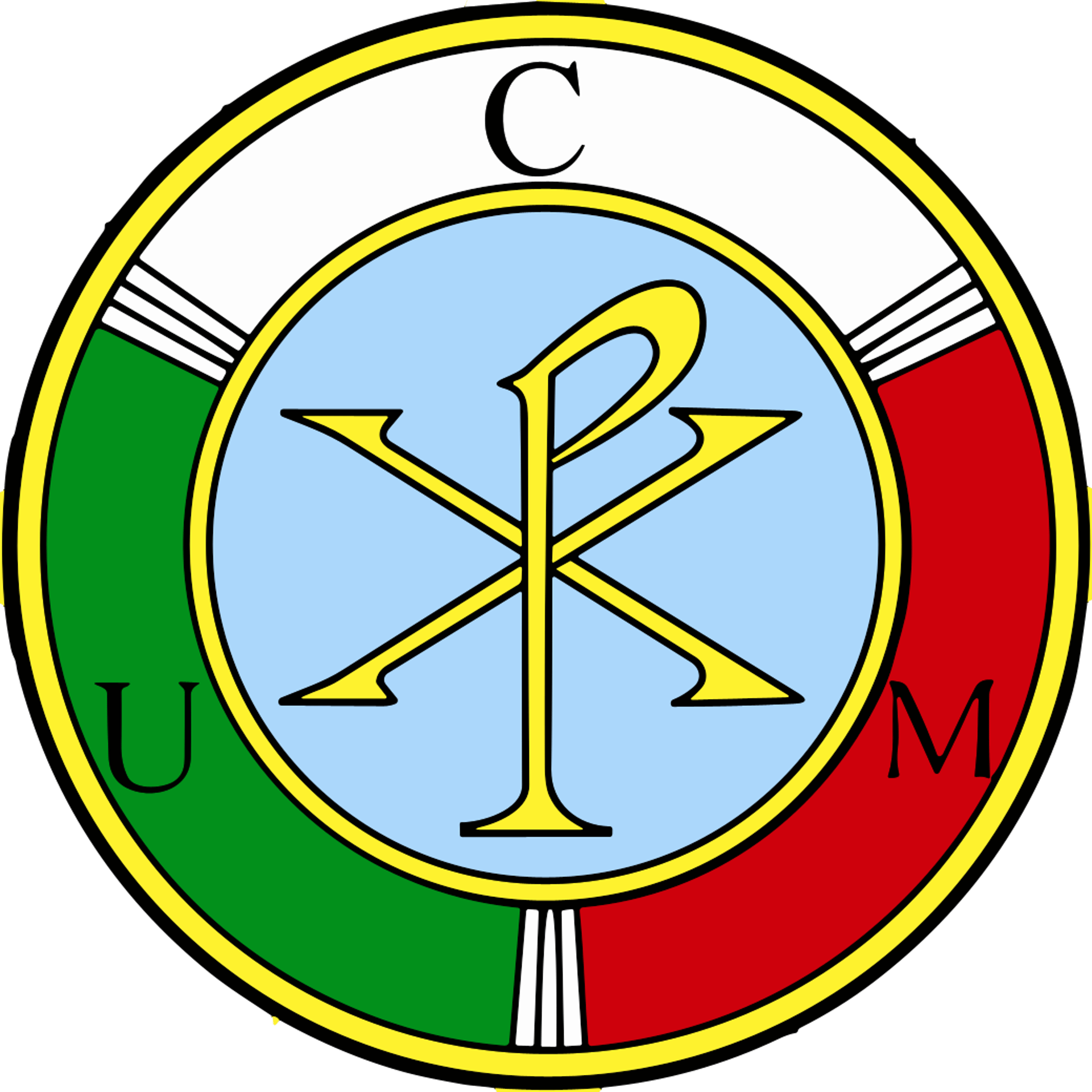 an abstract photo of a curved building with a blue sky in the background