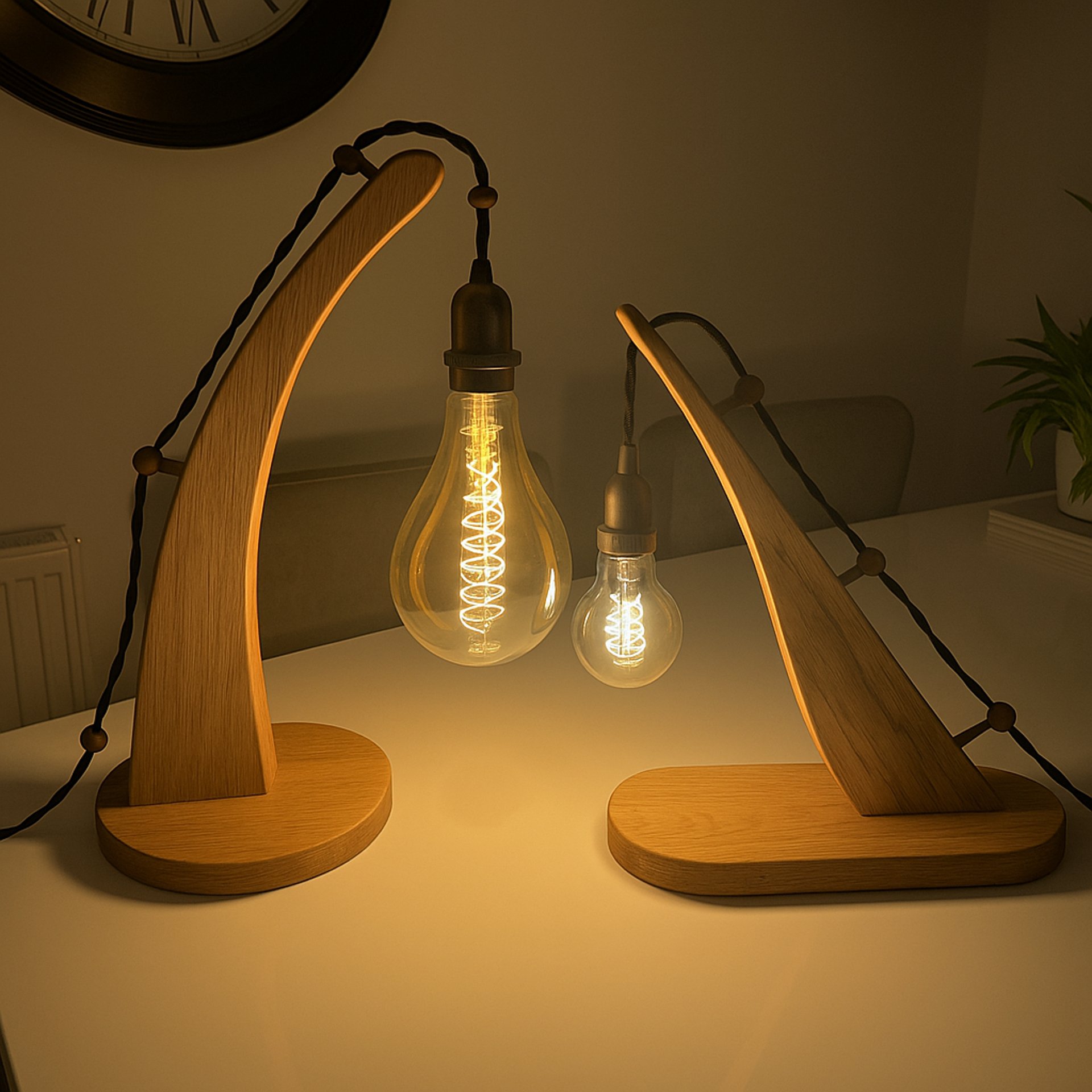 clear glass light bulb turned on in room