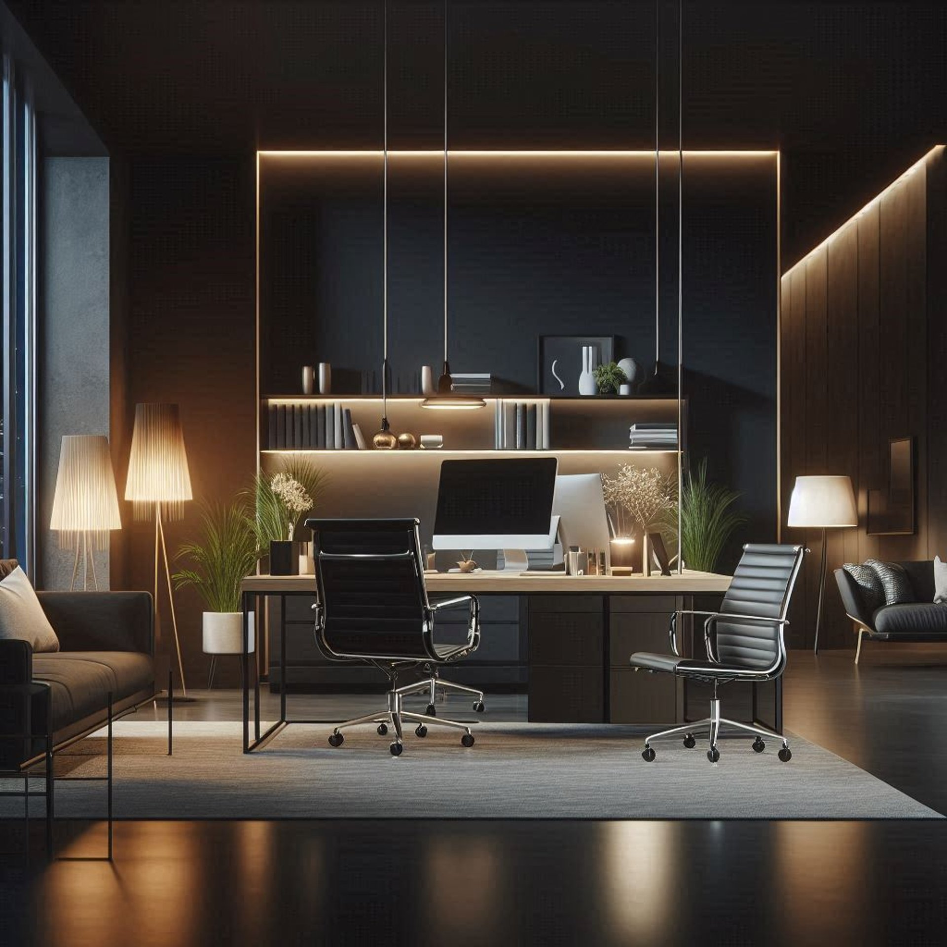 black and brown leather padded tub sofa