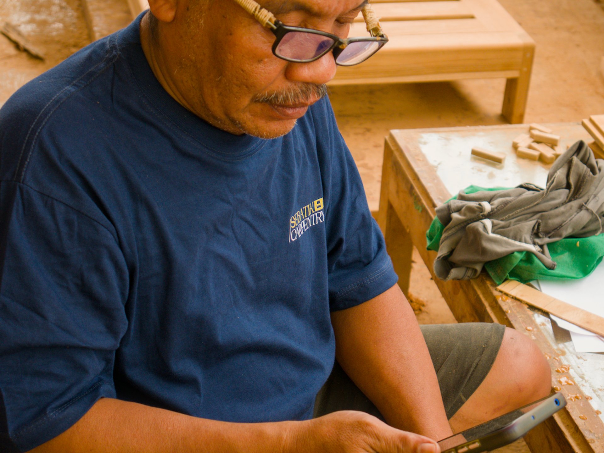hand tools on top of table