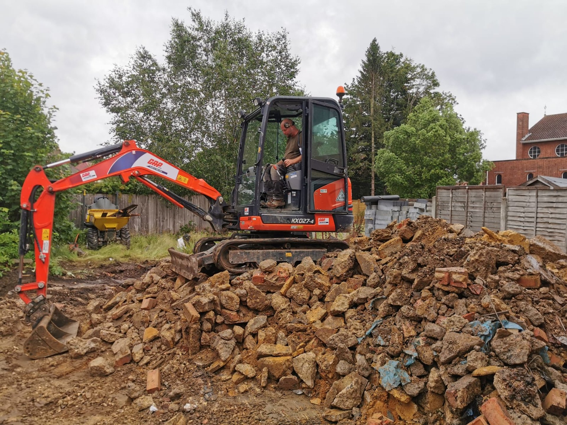 Groundwork contractor working on commercial project