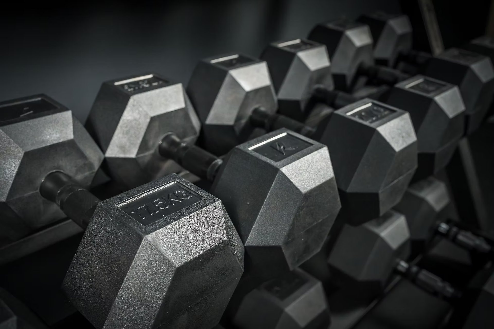 dumbbells on floor