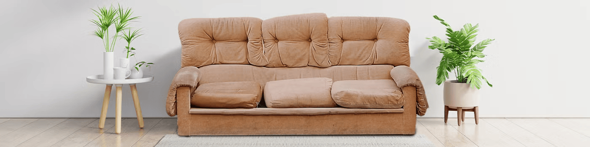 black and brown leather padded tub sofa