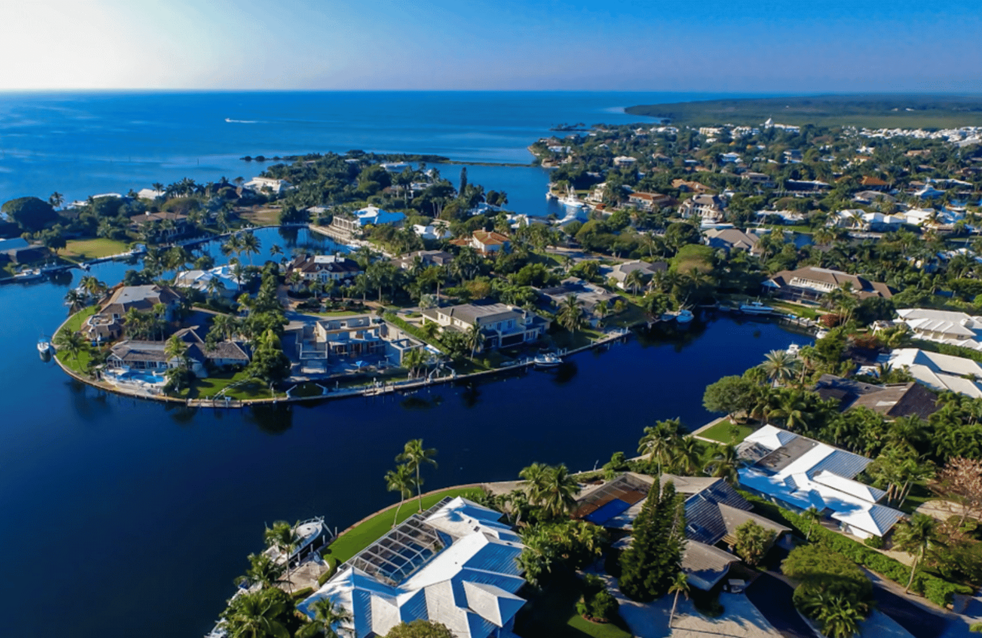 a bird's eye view of a large body of water