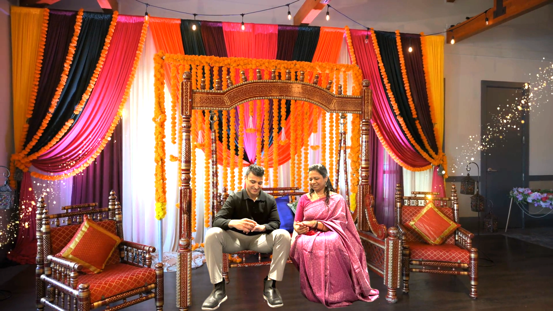 couple wearing silver-colored rings