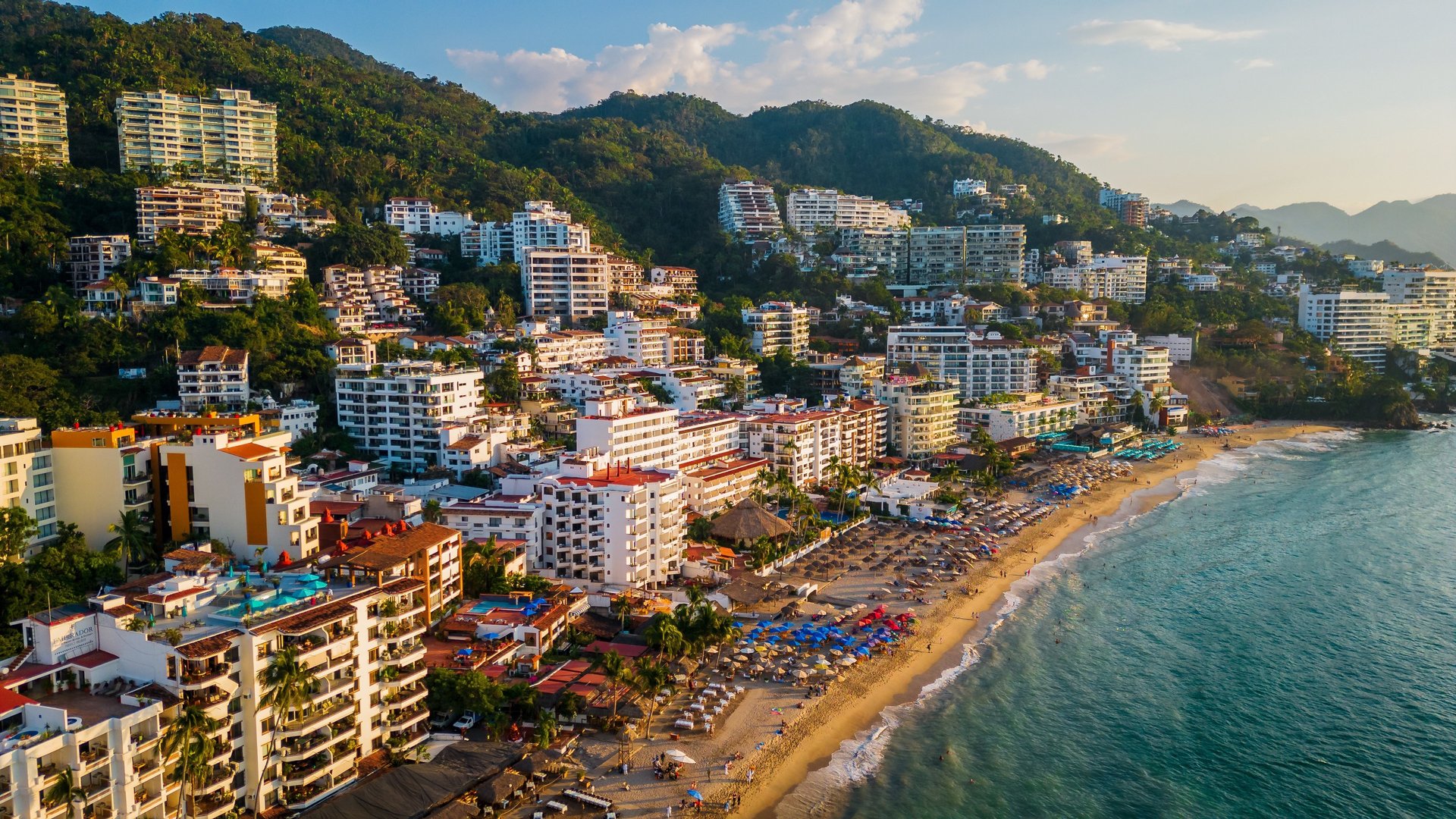 an abstract photo of a curved building with a blue sky in the background