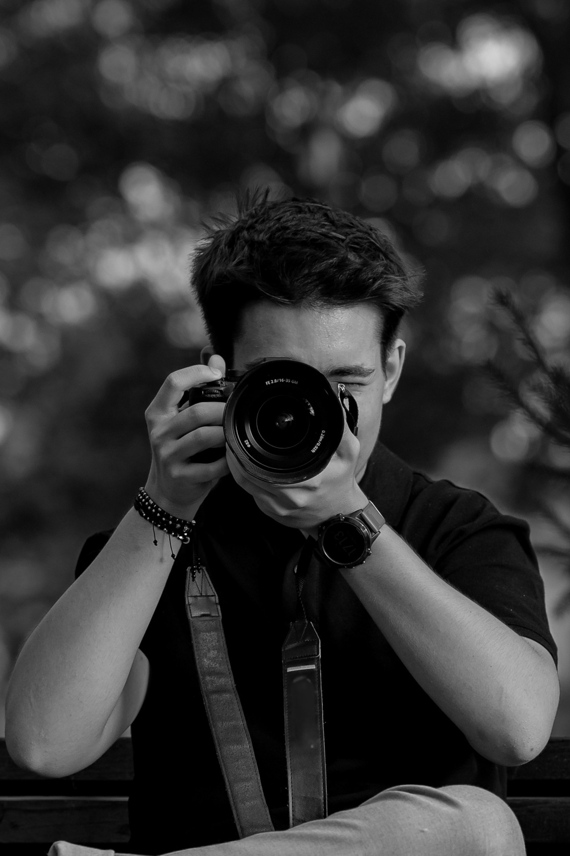 an abstract photo of a curved building with a blue sky in the background