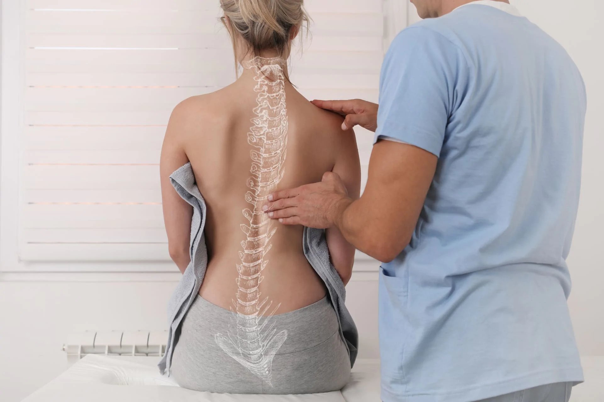 man massaging woman's body