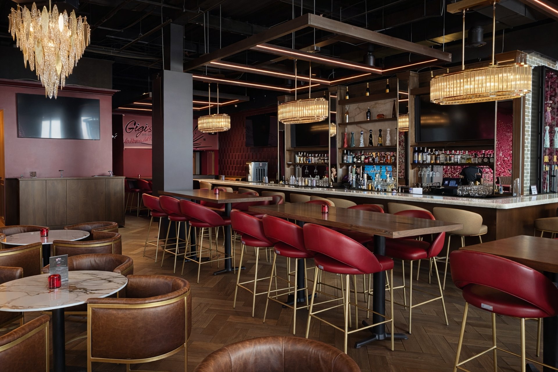 an abstract photo of a curved building with a blue sky in the background