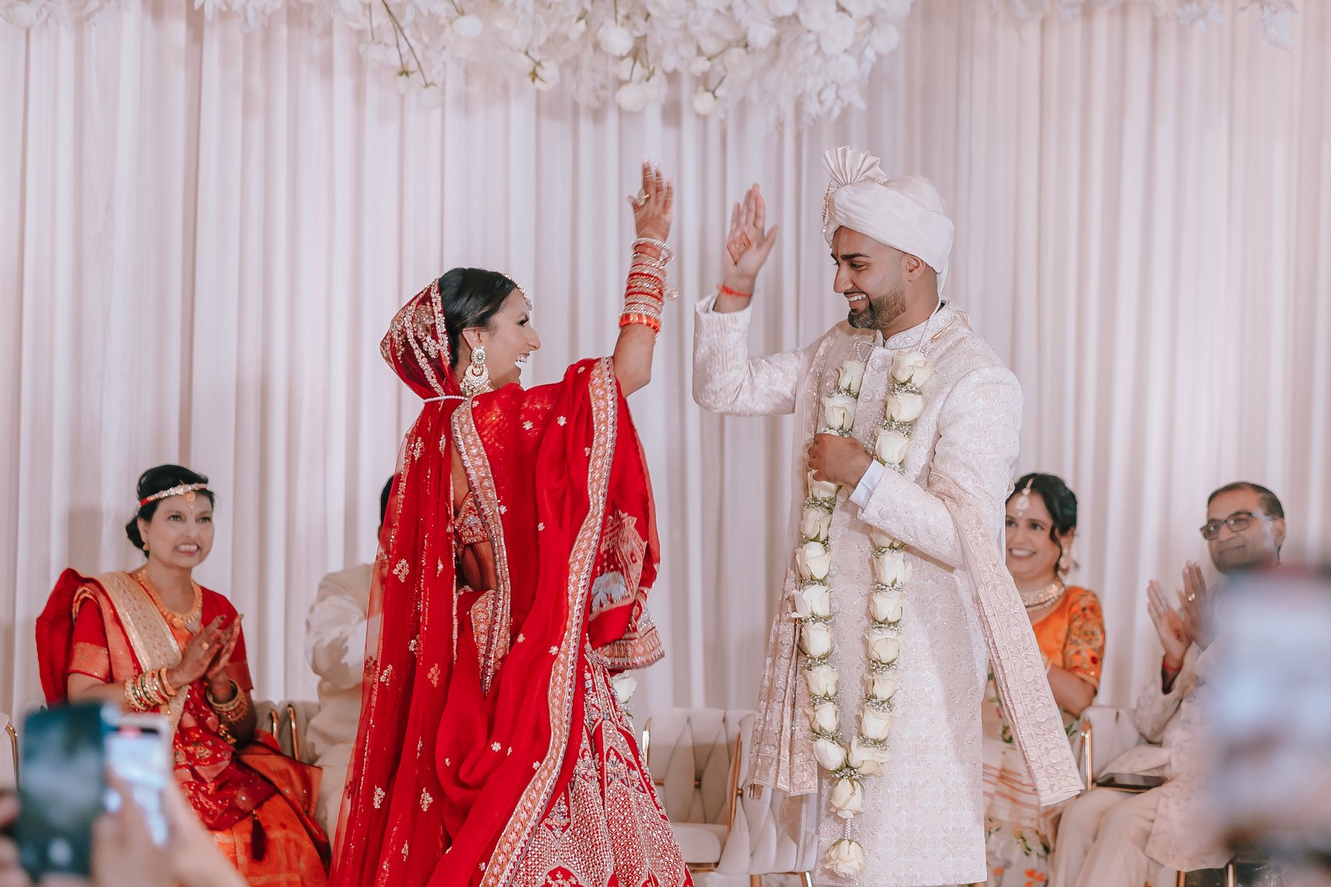 Marriage ceremony initiation with a high five