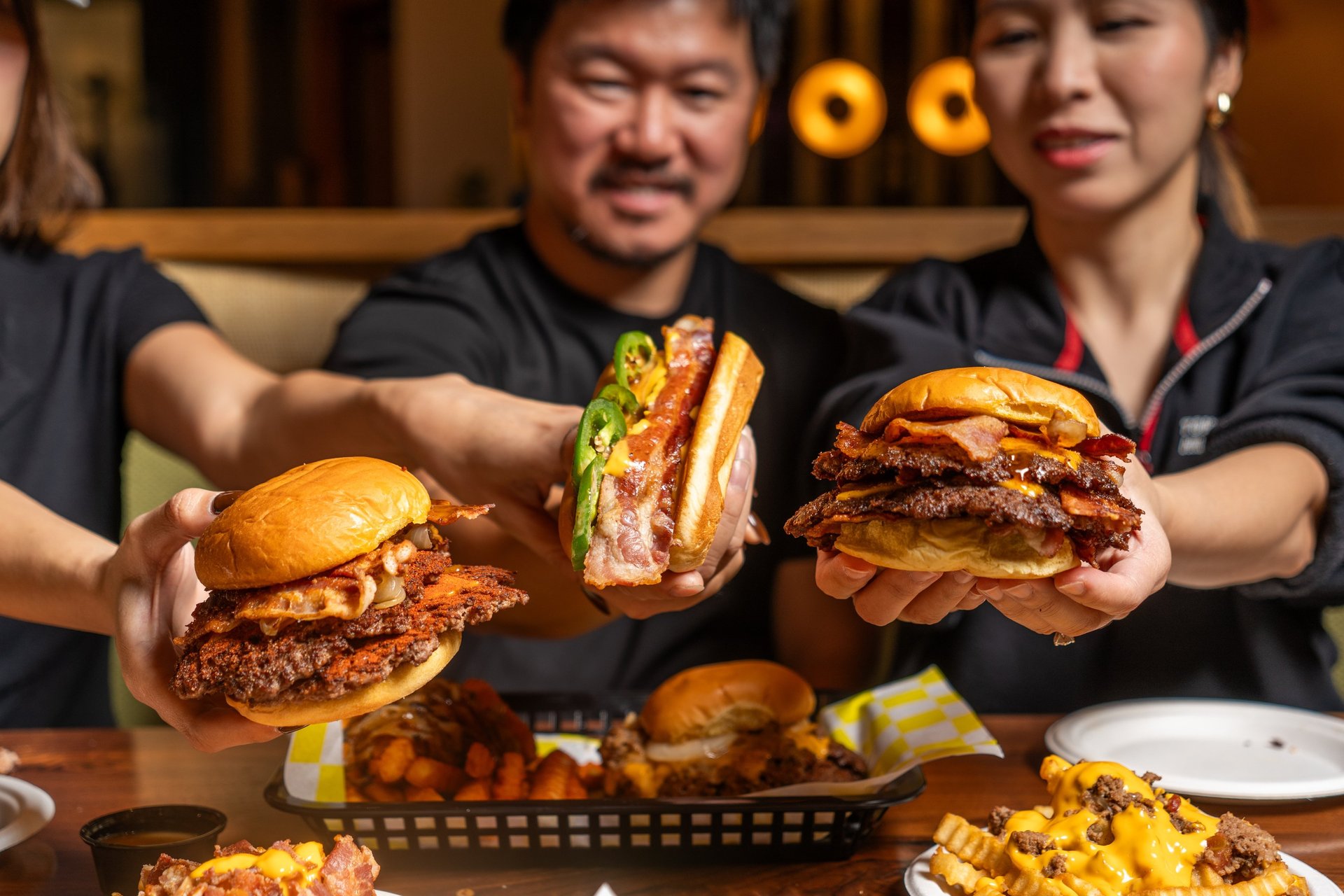 burger with patty and lettuce