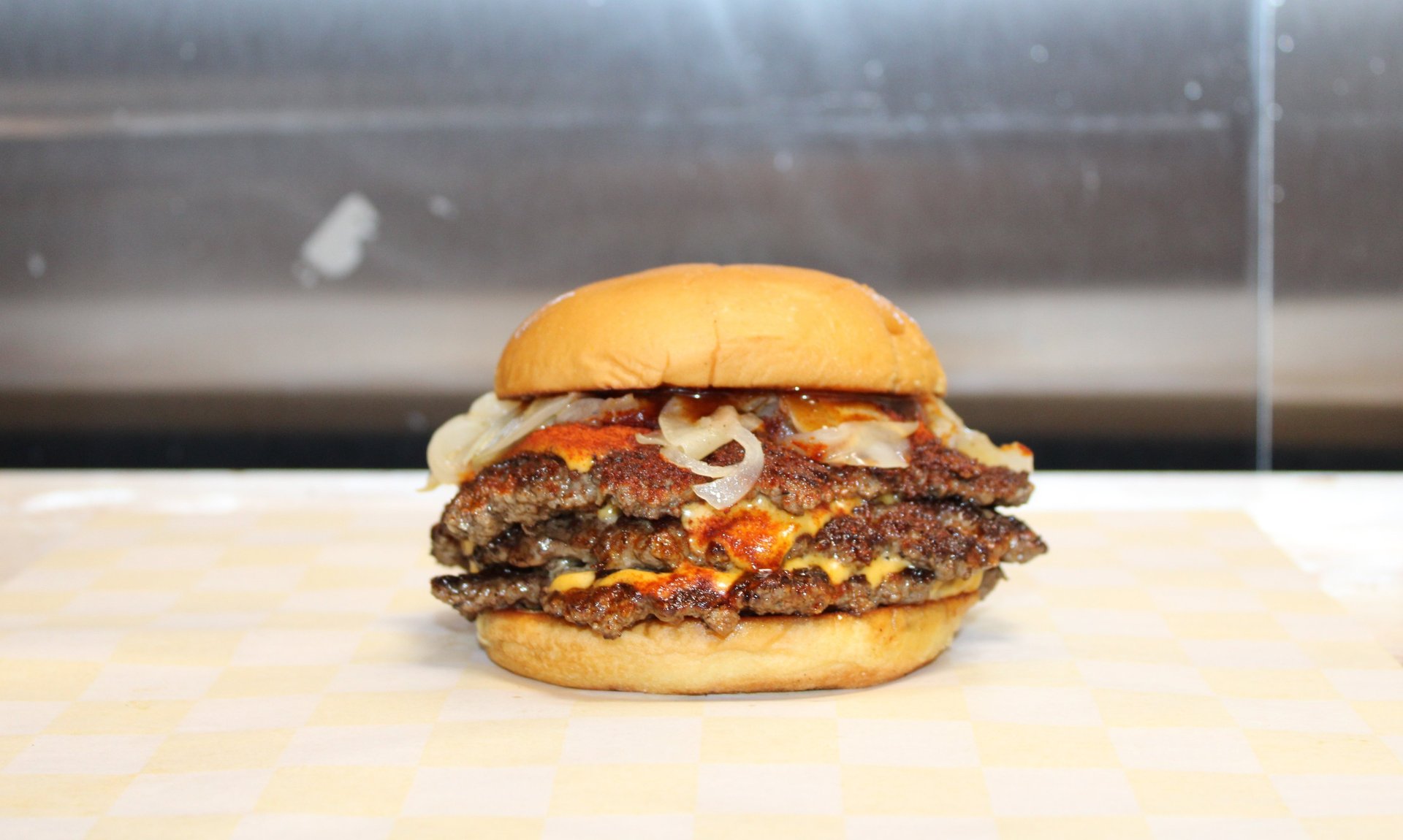 burger with patty and lettuce