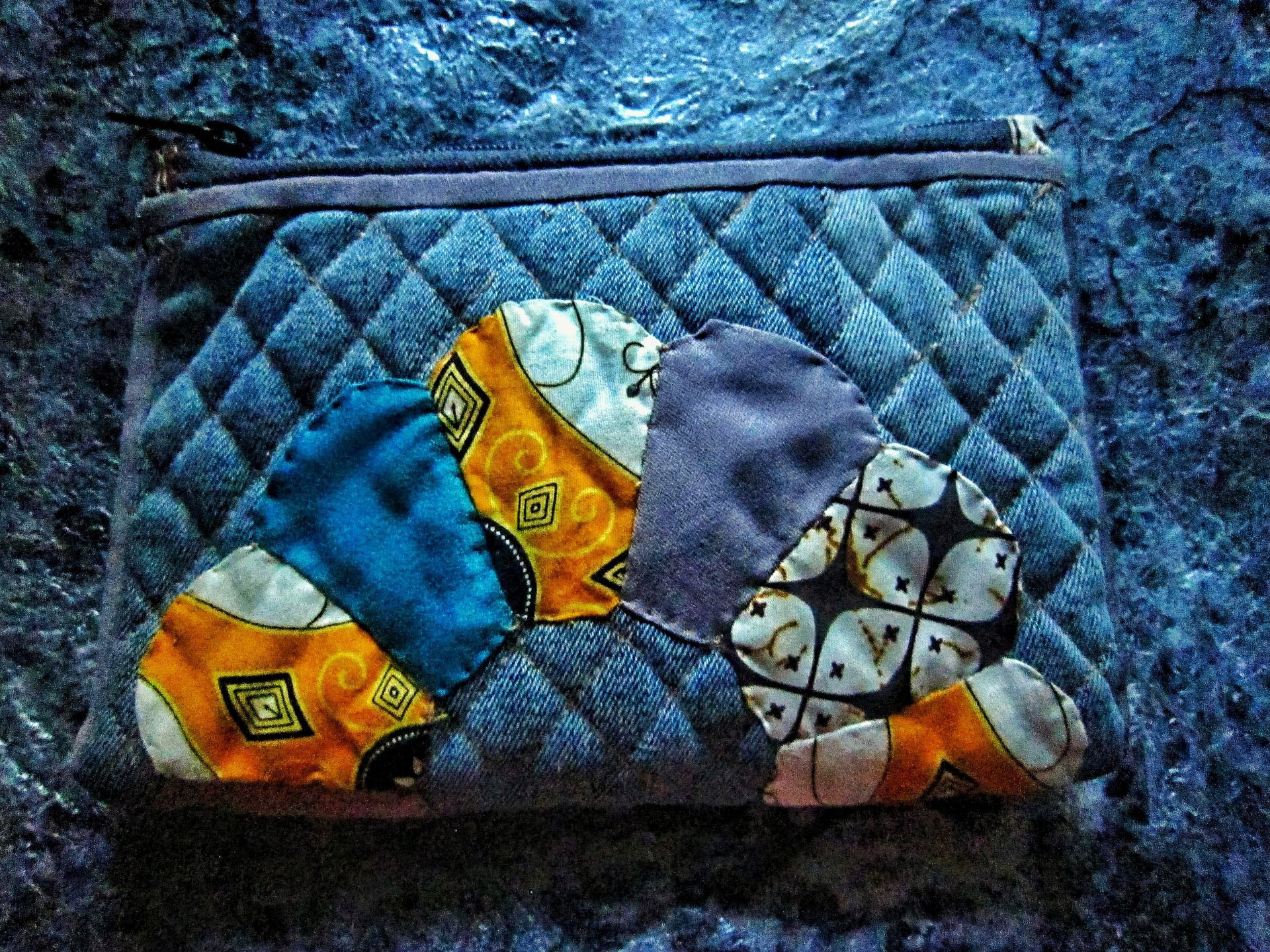 Recycled fabric denim pouch for unique color of your pouch