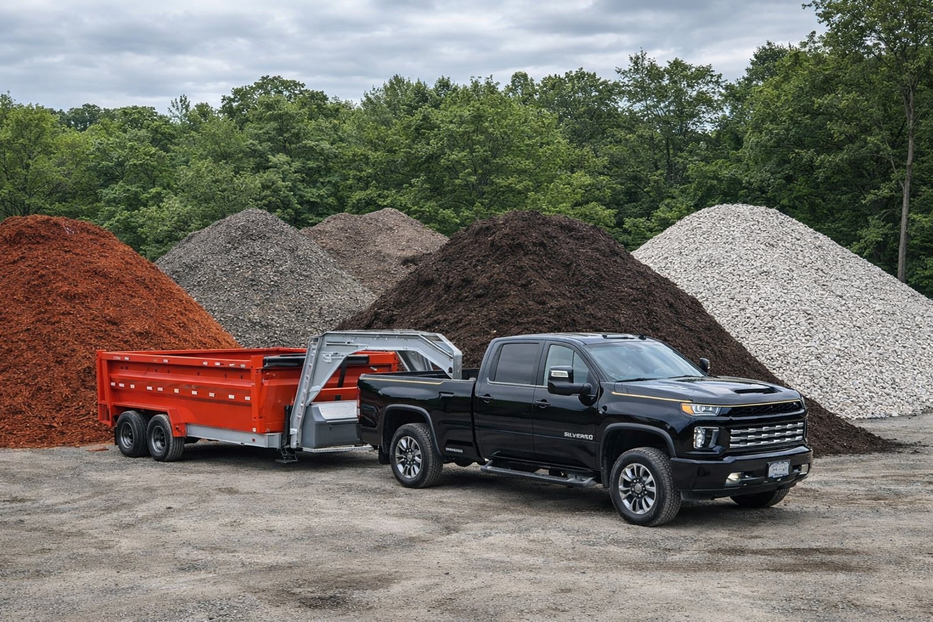 A yellow dump truck is hauling dirt.