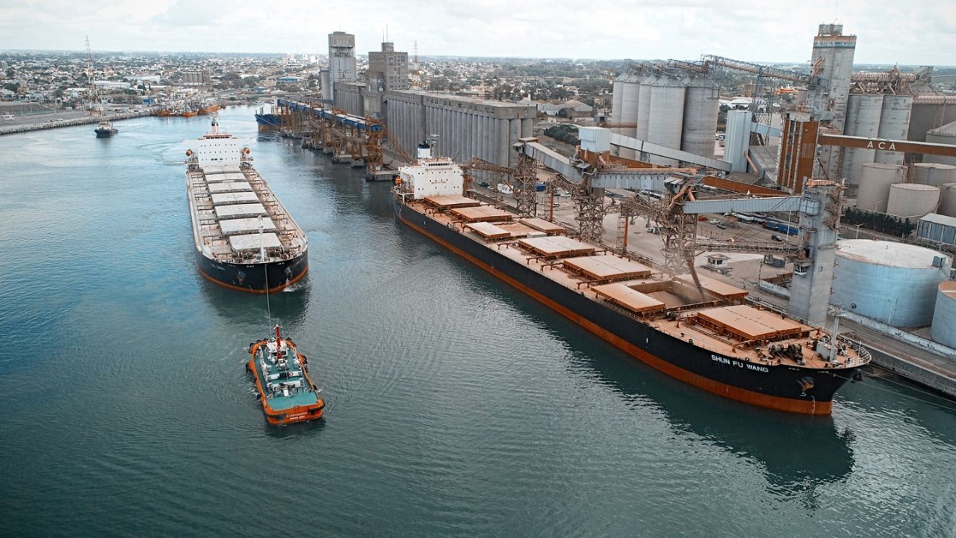 aerial view of intermodal containers