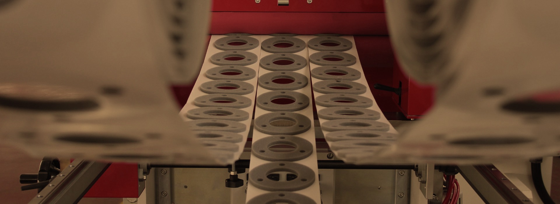 A detailed view of a 3D printer's components.