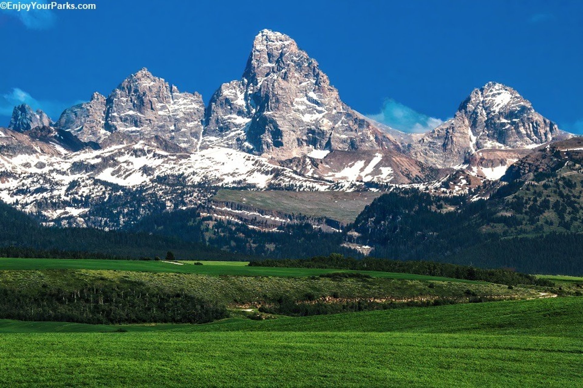 a barn in a field with mountains in the background