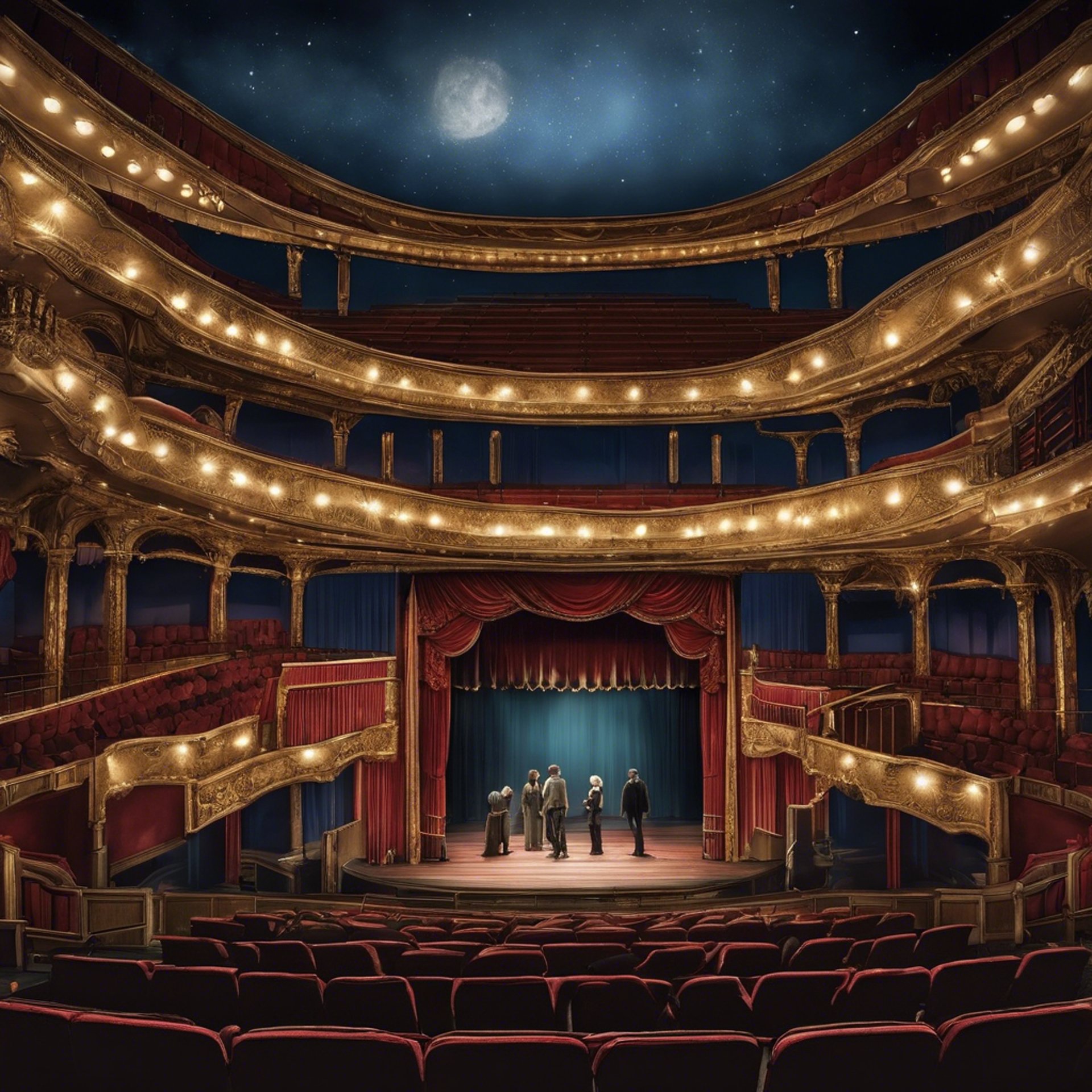 A man standing in a dark room with a red light