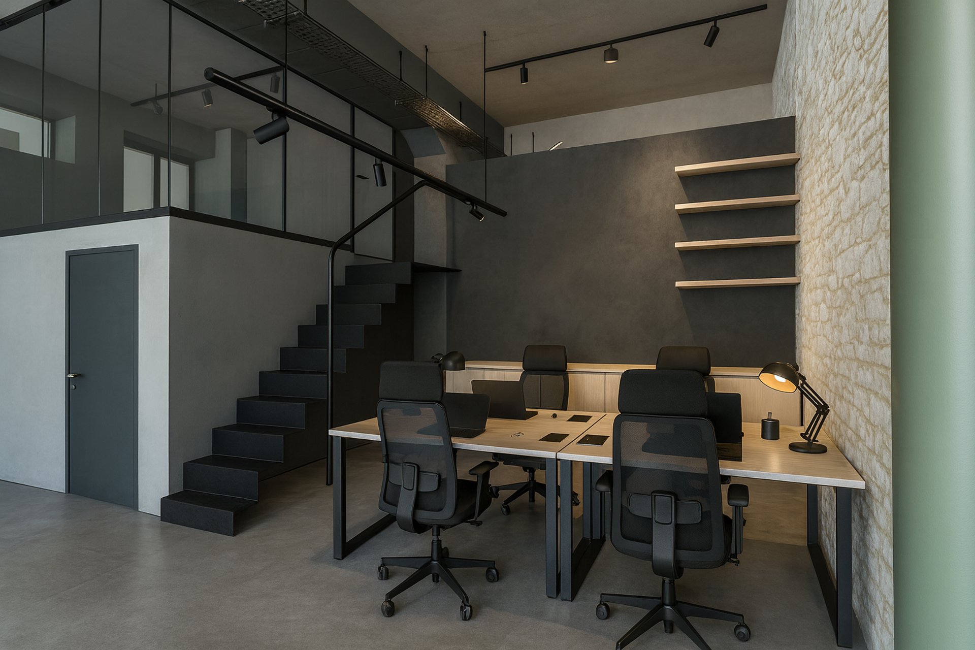 an abstract photo of a curved building with a blue sky in the background