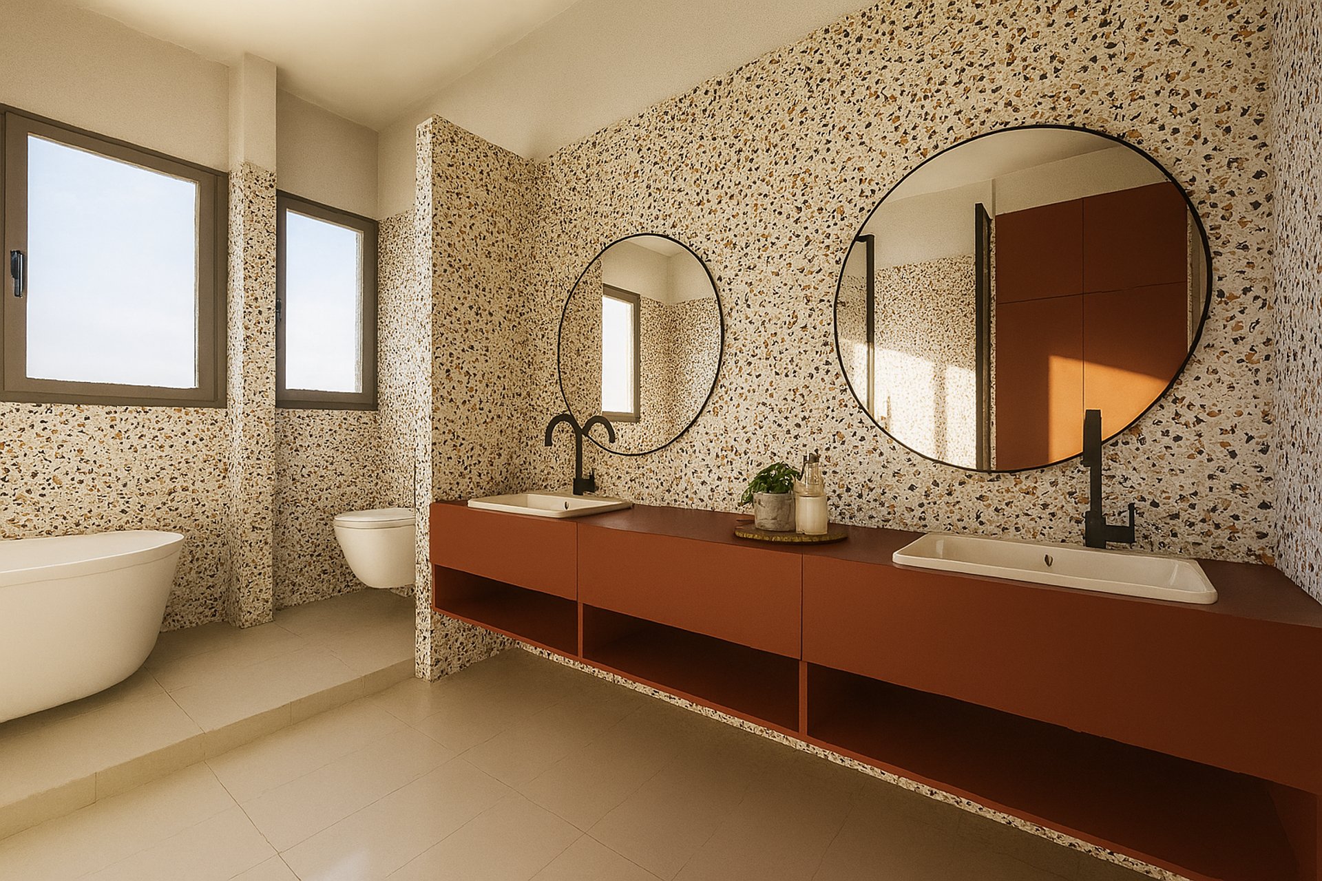 an abstract photo of a curved building with a blue sky in the background