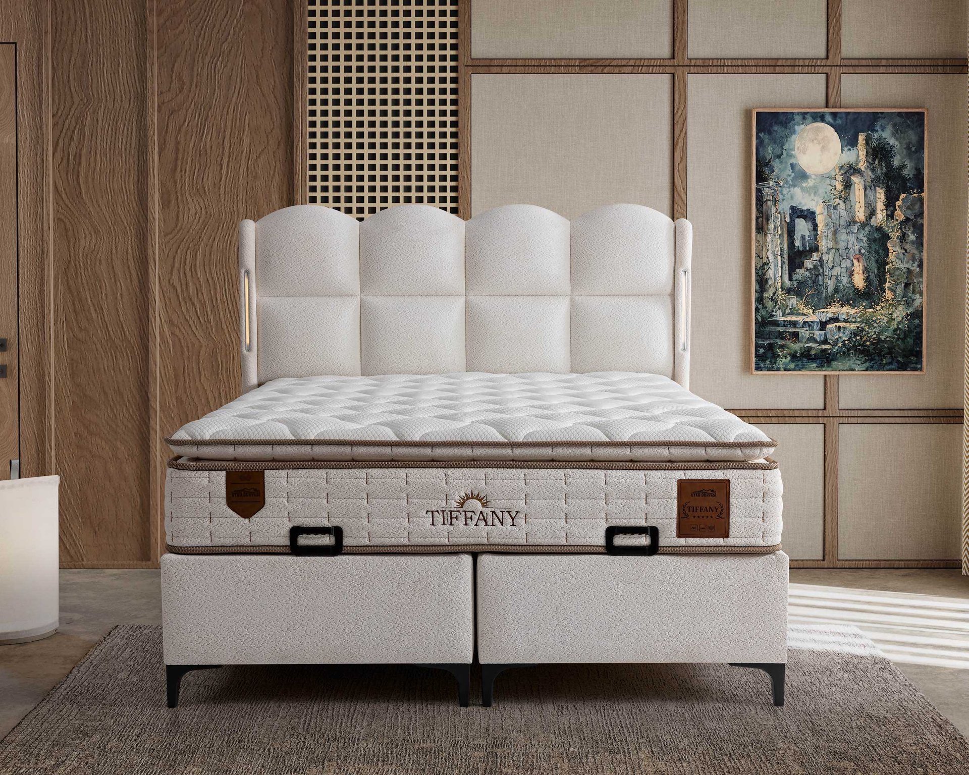 an abstract photo of a curved building with a blue sky in the background