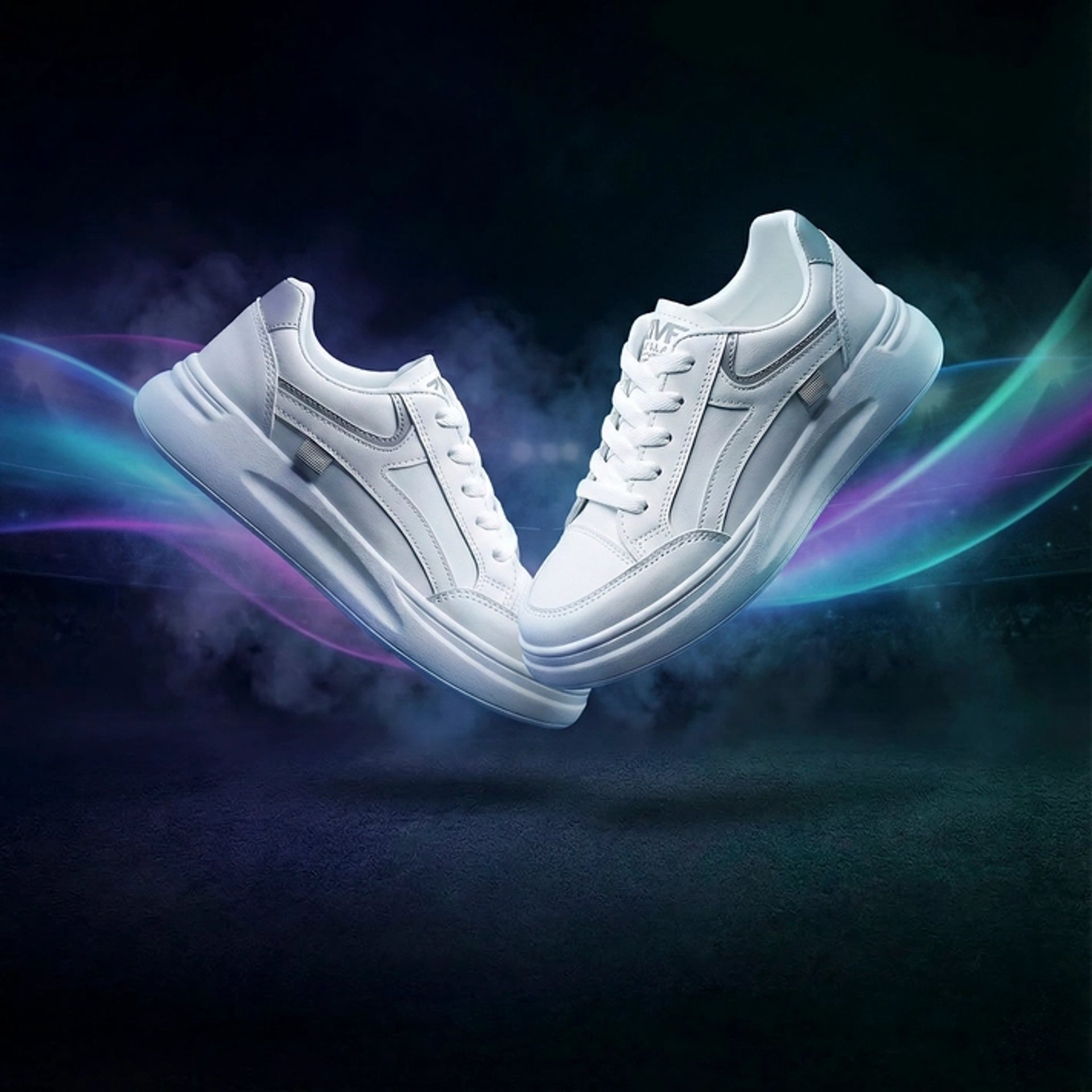 a person standing on a rock with their feet up