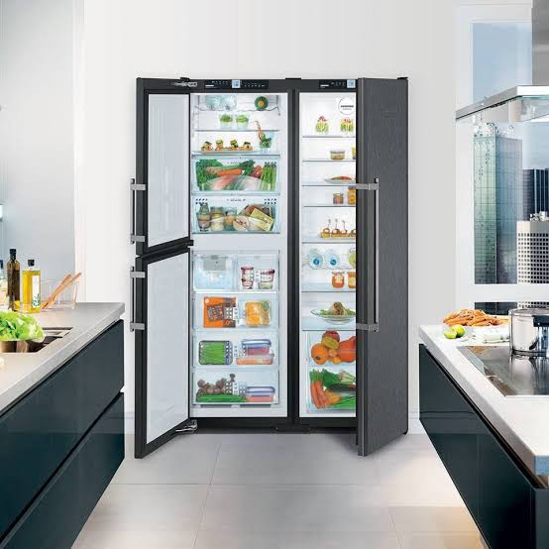 black and brown leather padded tub sofa