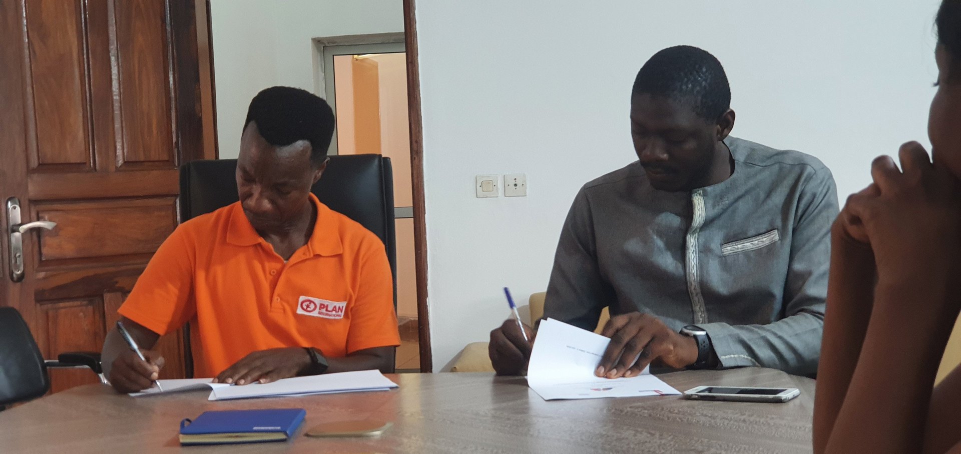 six assorted-color mail boxes