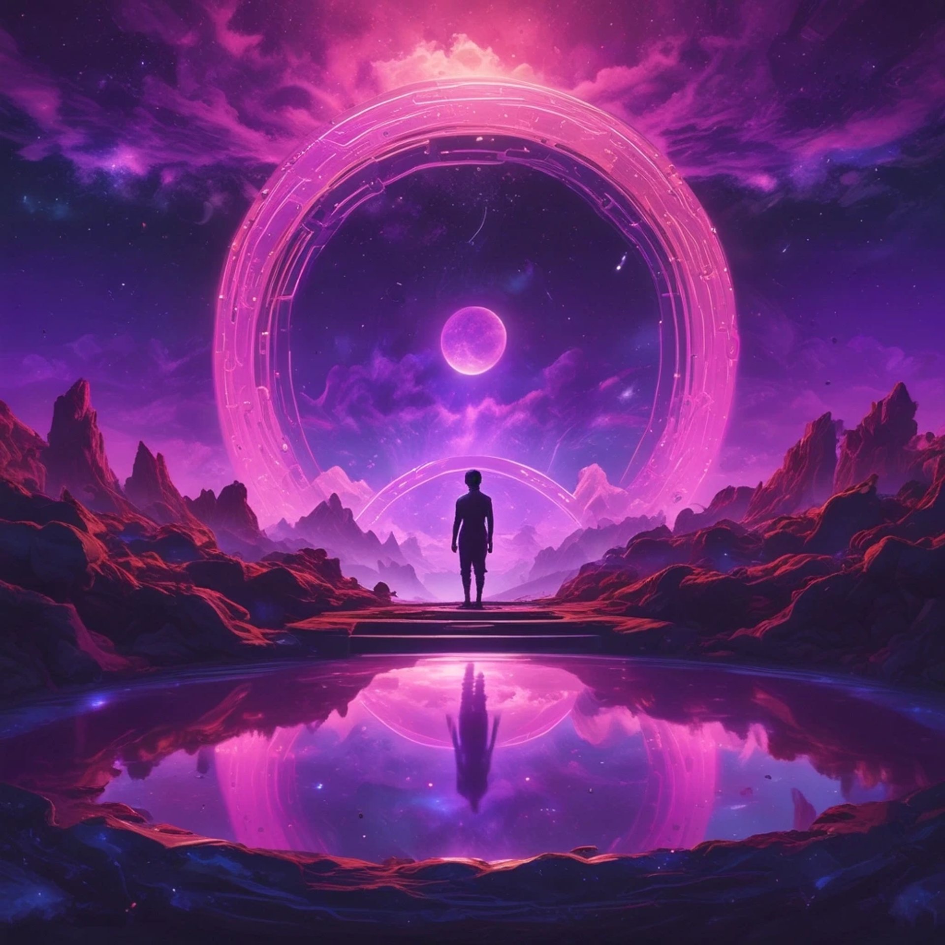 Mind-bending thinker observes an enigmatic presence in the sky, sparking questions about reality theories and the unexplained