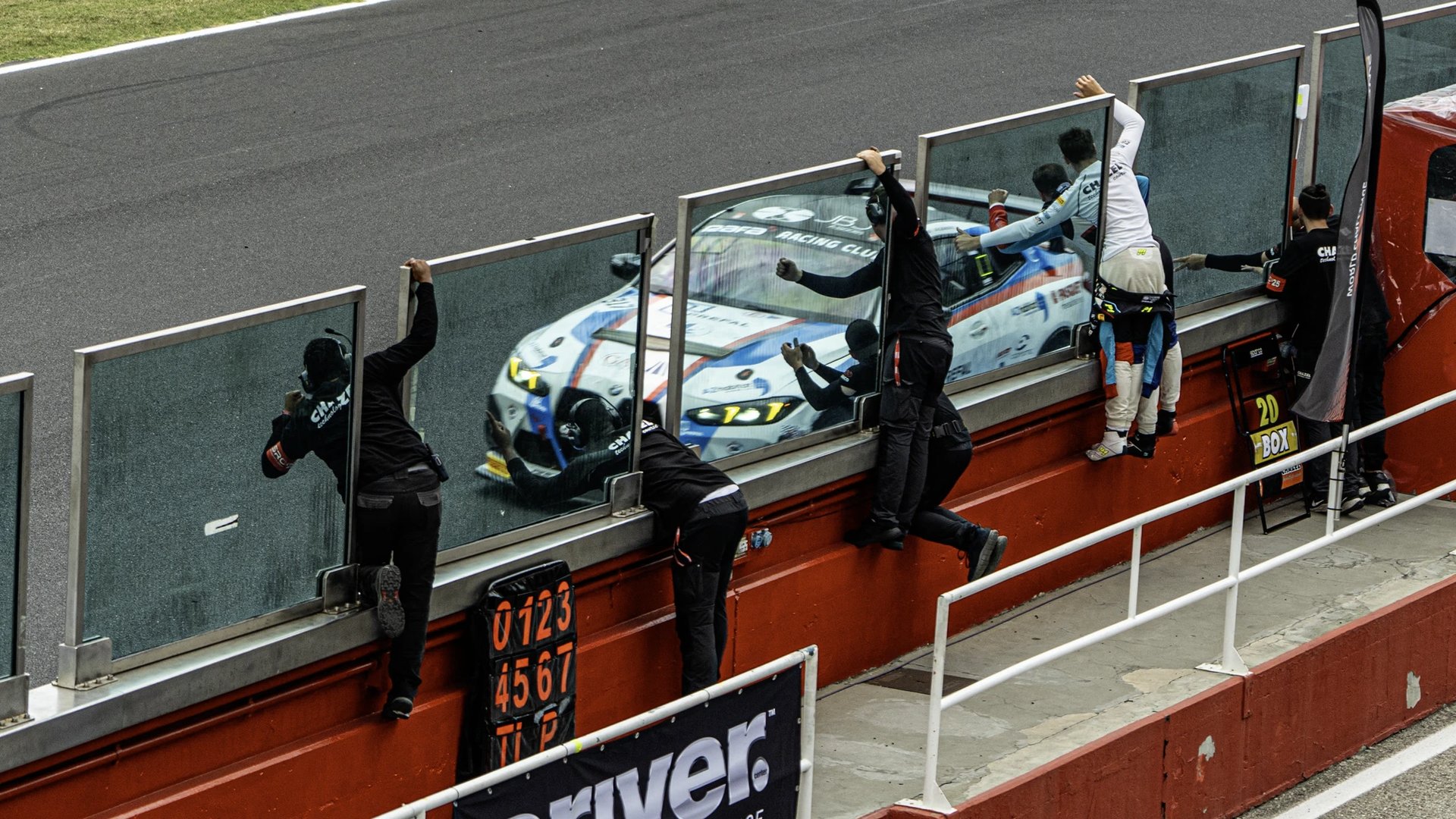 race cars on a track